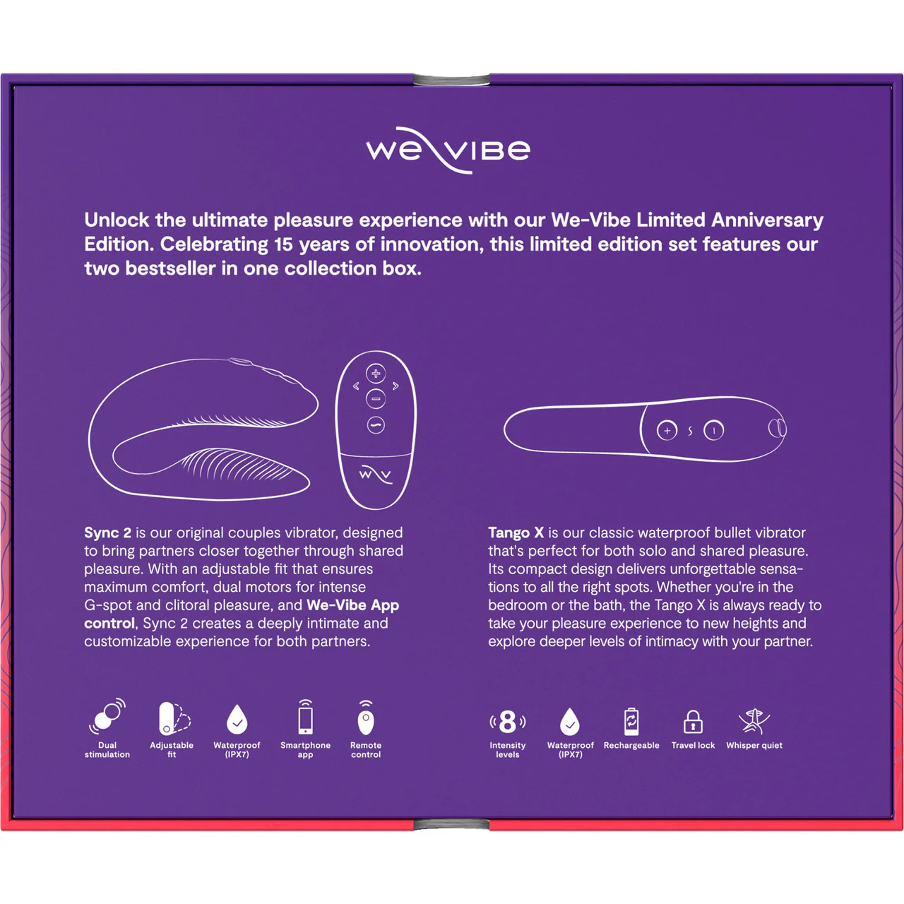 We-Vibe 15 Year Anniversary Collection Set With We-Vibe Sync 2 & We-Vibe Tango X - Image 11