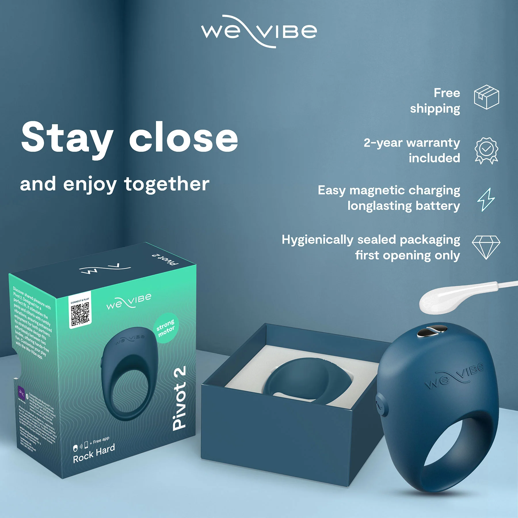 We-Vibe Pivot 2 Vibrating Silicone Rechargeable Couples Ring - Image 27