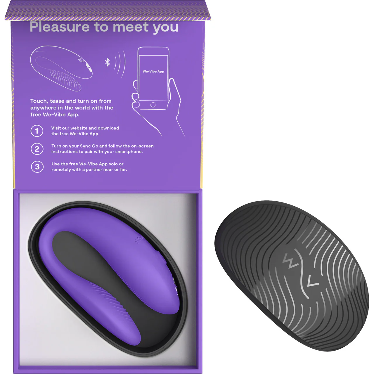We-Vibe Sync Go App Enabled Waterproof Rechargeable Couples Vibrator - Purple - Image 11