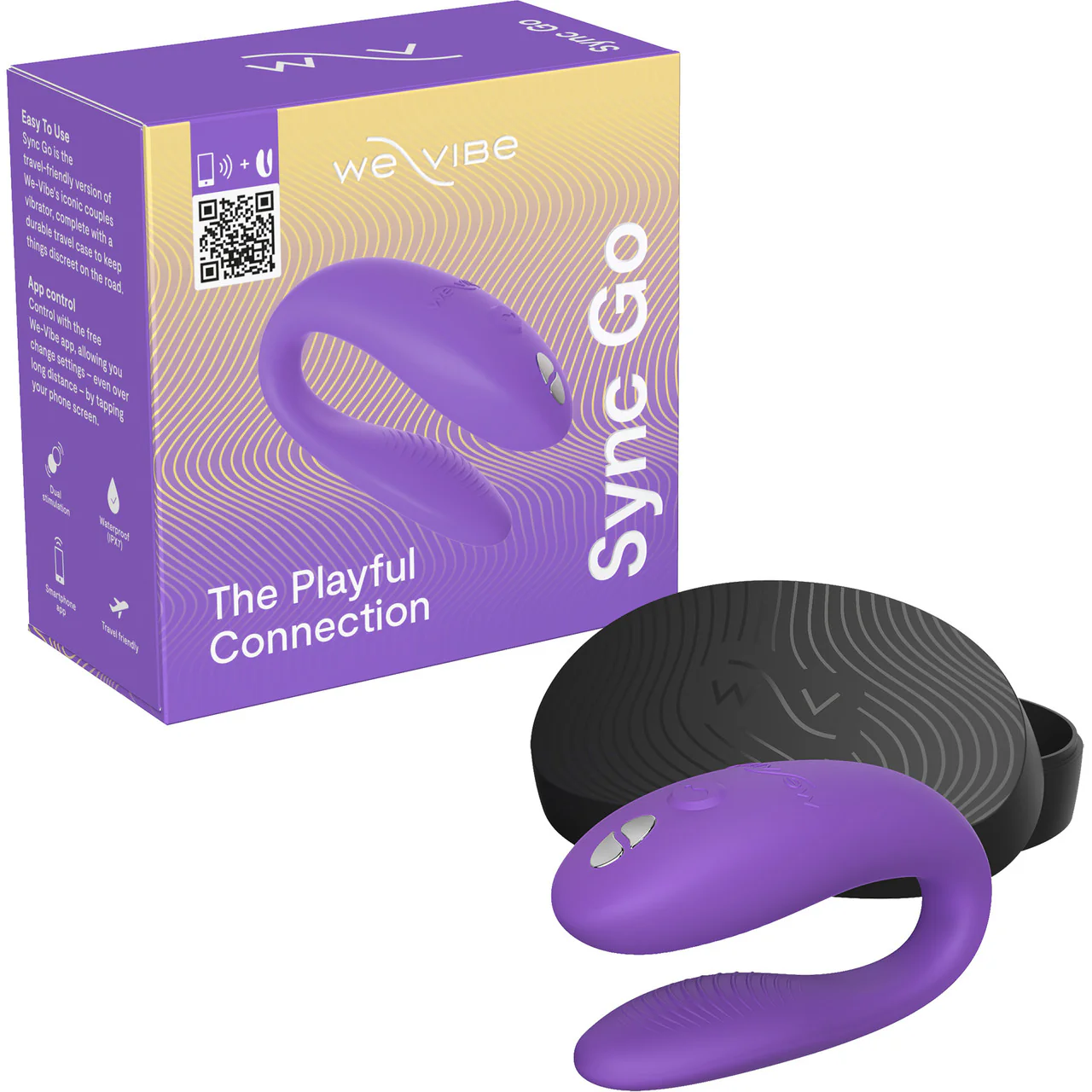 We-Vibe Sync Go App Enabled Waterproof Rechargeable Couples Vibrator - Purple - Image 14