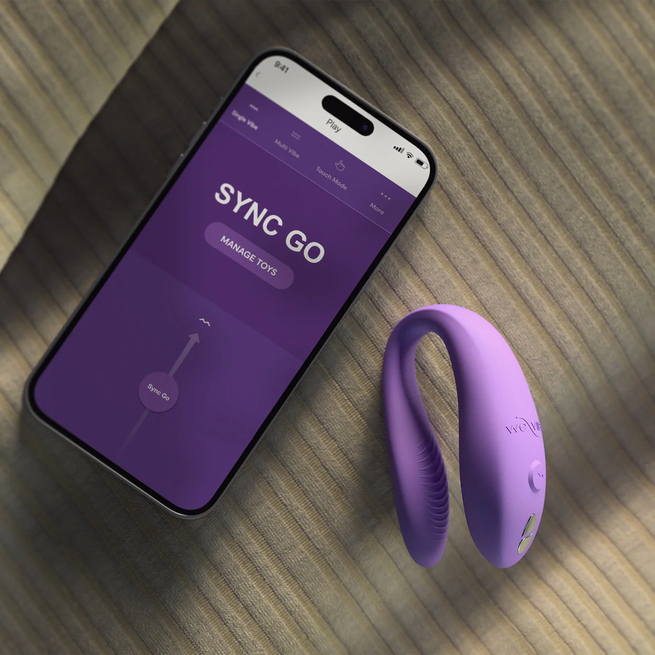 We-Vibe Sync Go App Enabled Waterproof Rechargeable Couples Vibrator - Purple - Image 16