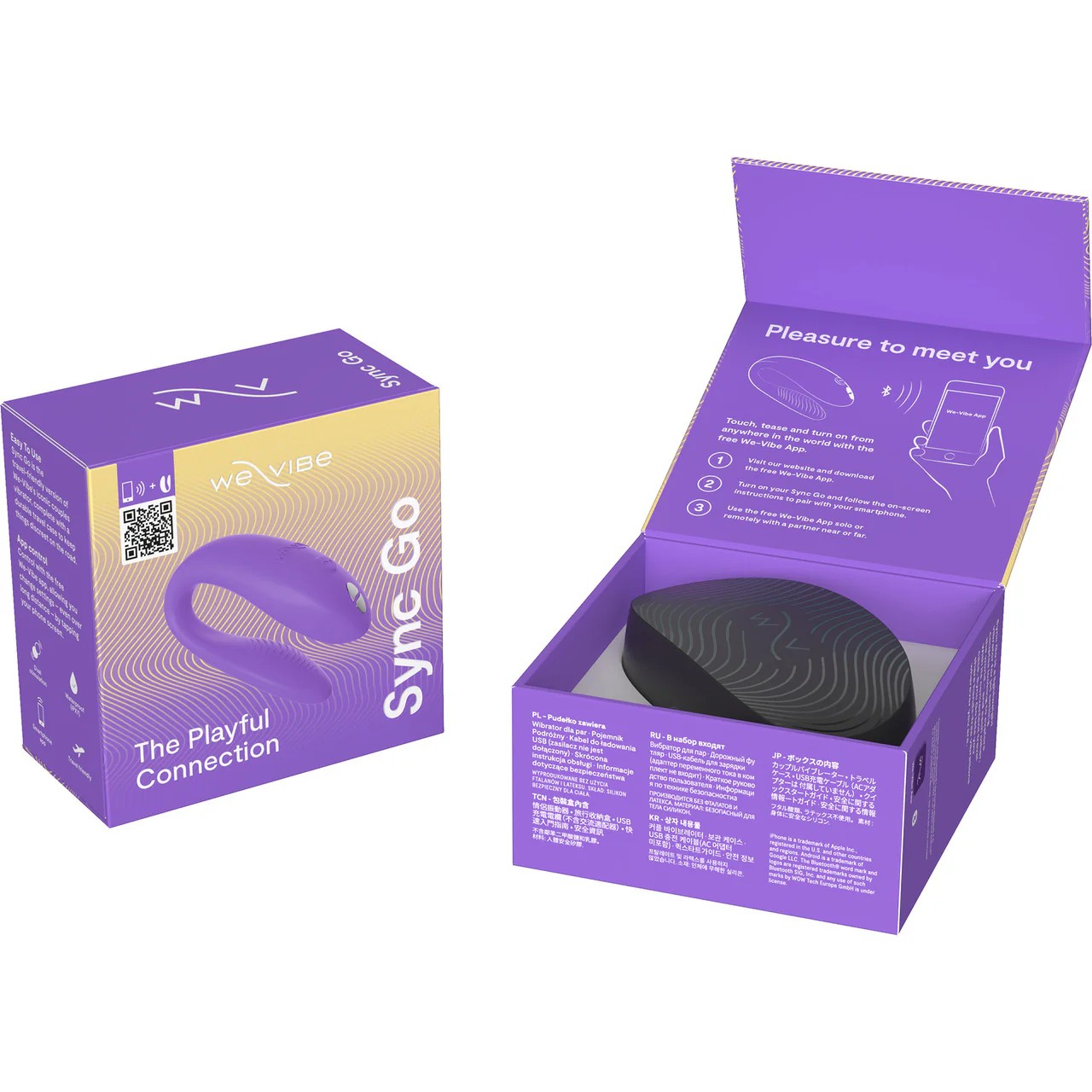 We-Vibe Sync Go App Enabled Waterproof Rechargeable Couples Vibrator - Purple - Image 18
