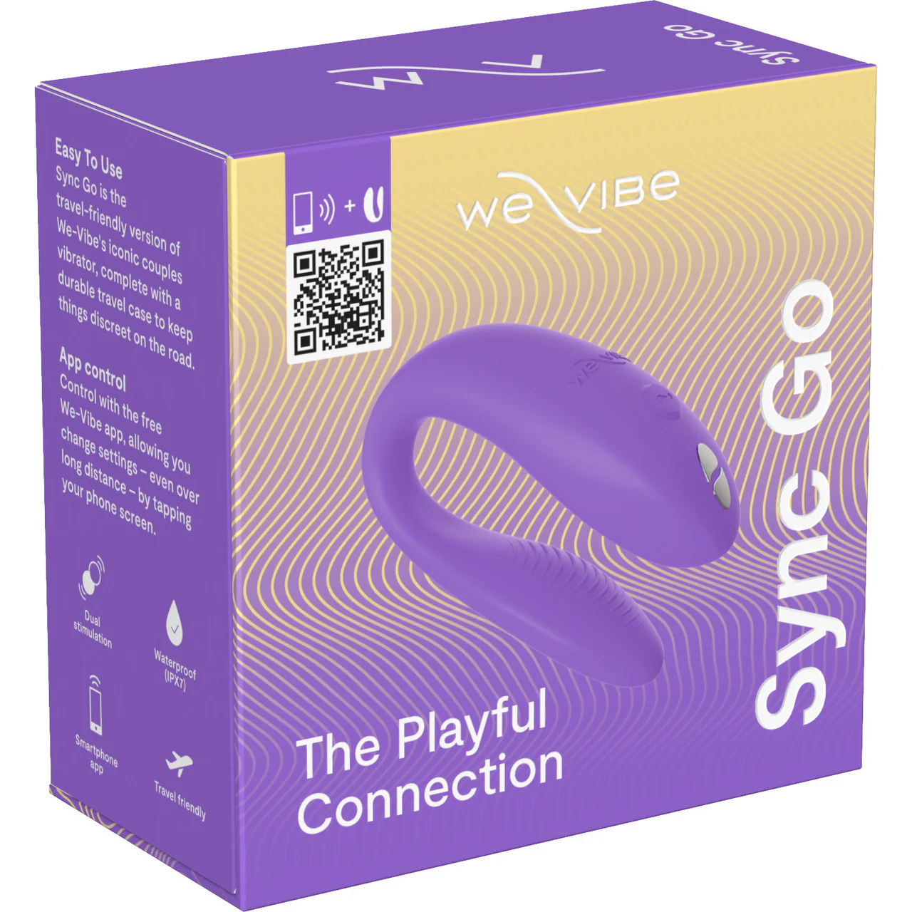 We-Vibe Sync Go App Enabled Waterproof Rechargeable Couples Vibrator - Purple - Image 20
