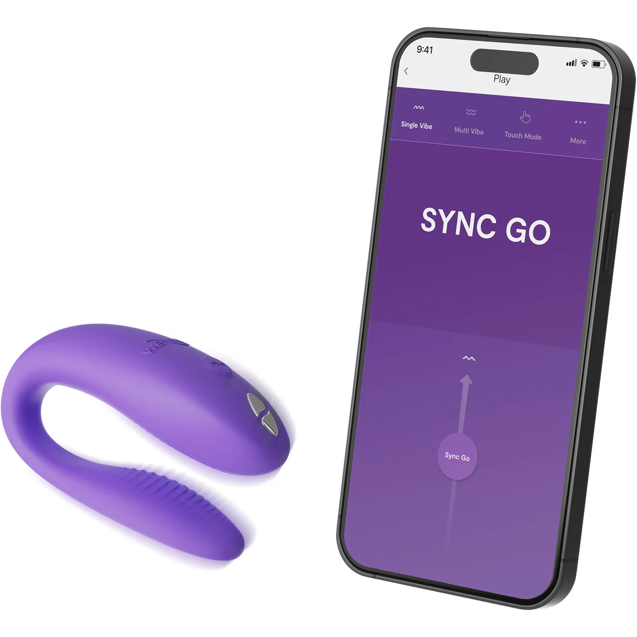 We-Vibe Sync Go App Enabled Waterproof Rechargeable Couples Vibrator - Purple - Image 5