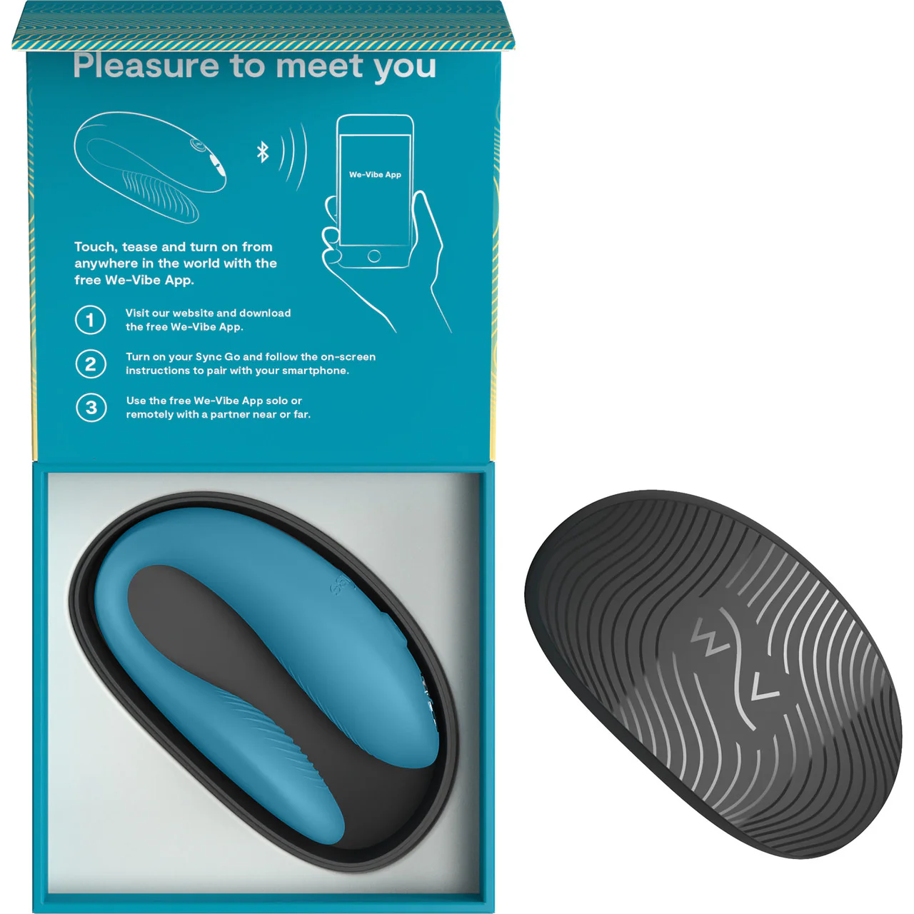 We-Vibe Sync Go App Enabled Waterproof Rechargeable Couples Vibrator - Turquoise - Image 11