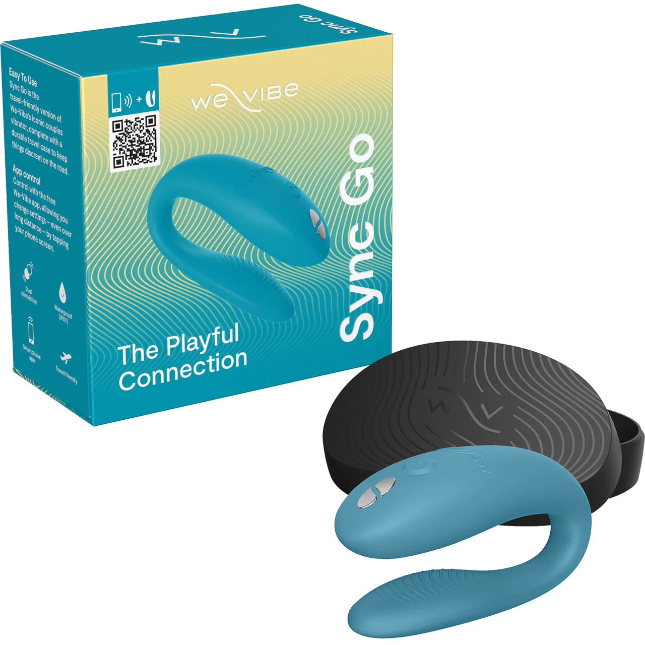 We-Vibe Sync Go App Enabled Waterproof Rechargeable Couples Vibrator - Turquoise - Image 14