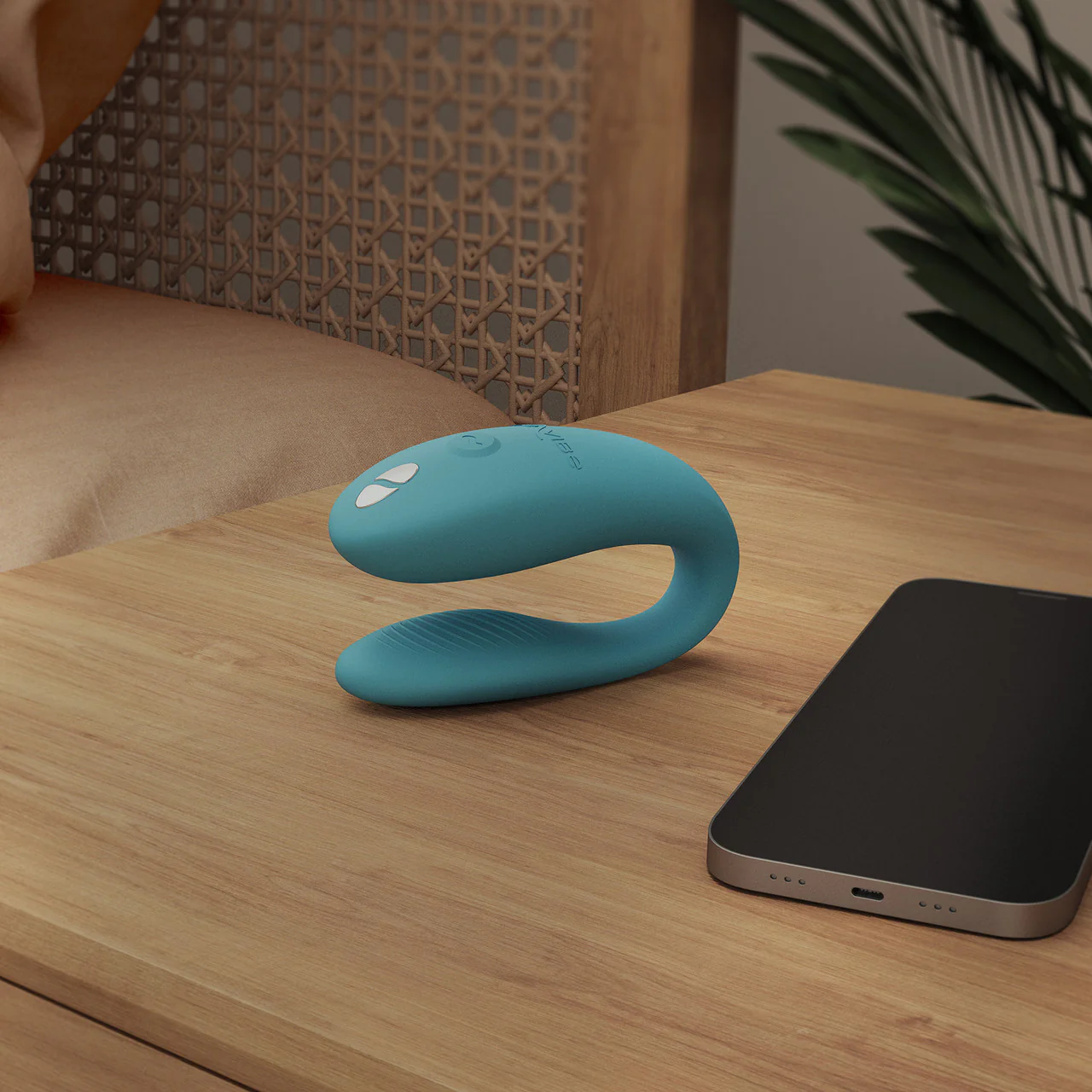 We-Vibe Sync Go App Enabled Waterproof Rechargeable Couples Vibrator - Turquoise - Image 15