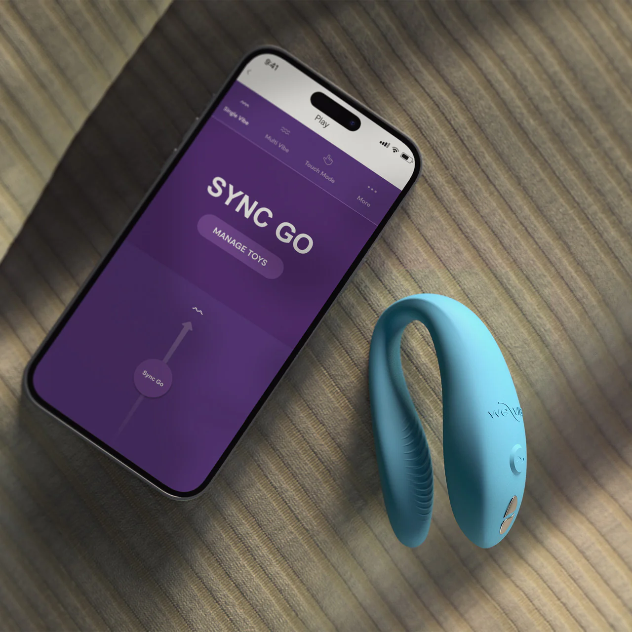 We-Vibe Sync Go App Enabled Waterproof Rechargeable Couples Vibrator - Turquoise - Image 16