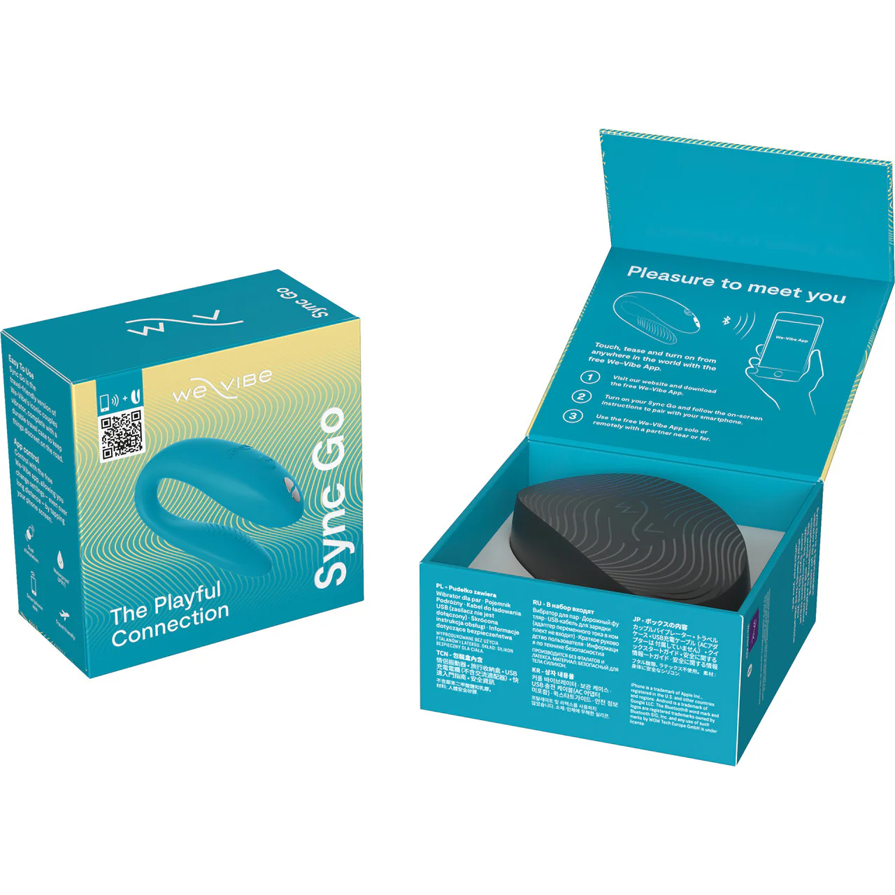 We-Vibe Sync Go App Enabled Waterproof Rechargeable Couples Vibrator - Turquoise - Image 18