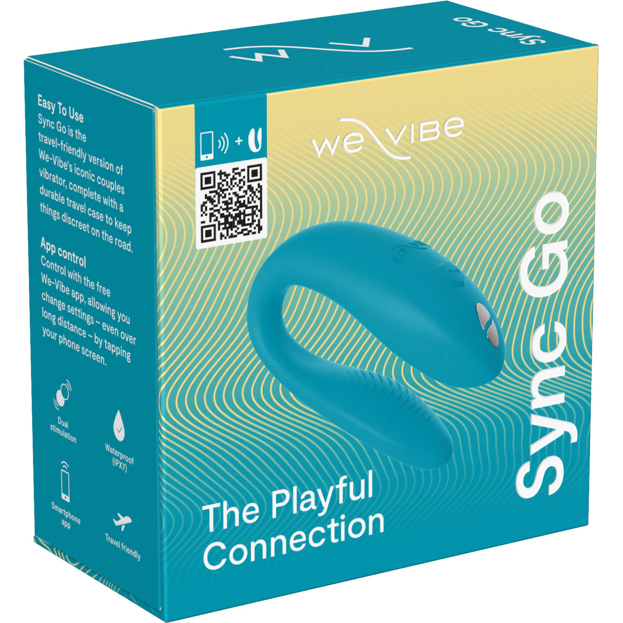 We-Vibe Sync Go App Enabled Waterproof Rechargeable Couples Vibrator - Turquoise - Image 20