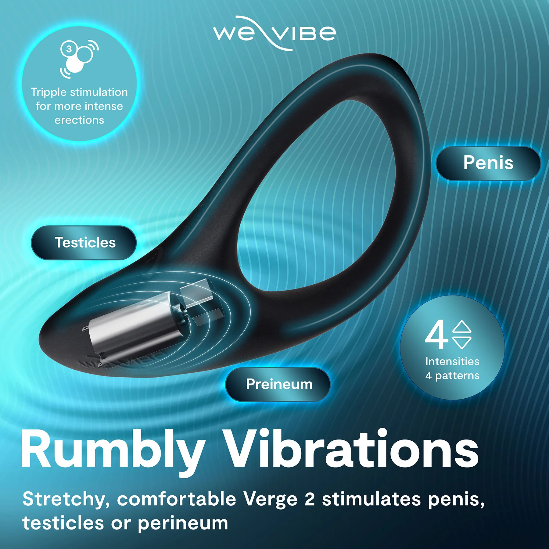 We-Vibe Verge 2 Vibrating Silicone Rechargeable Penis Ring - Image 2