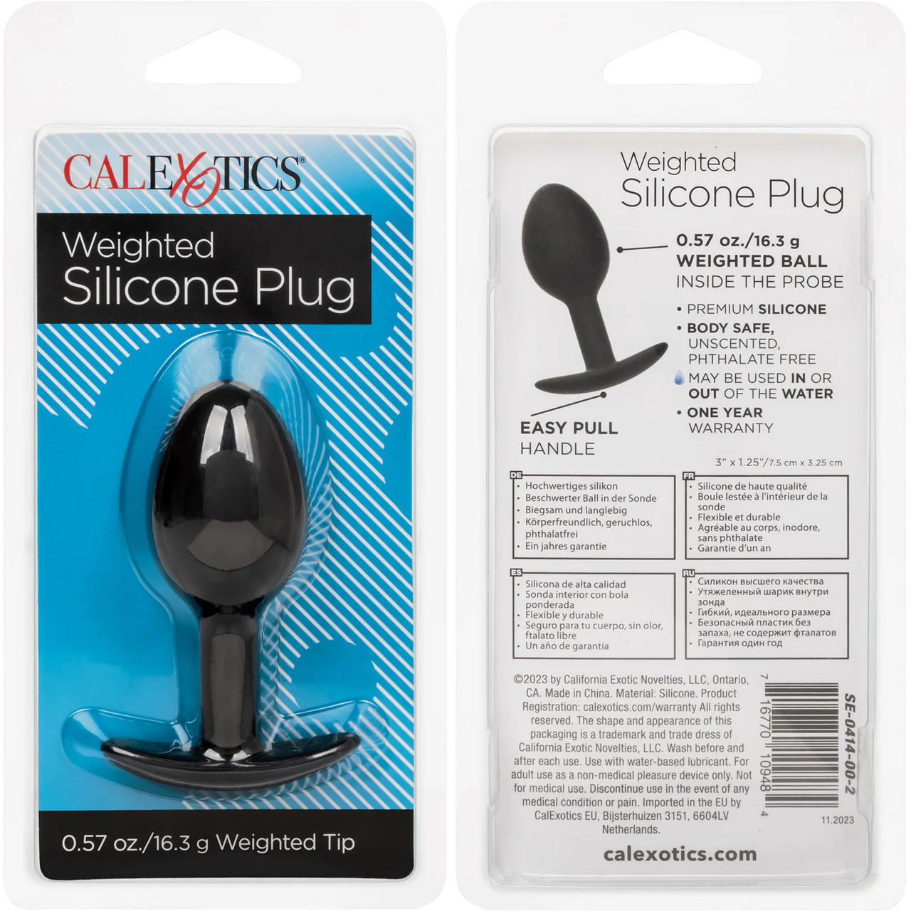Weighted Silicone Butt Plug By CalExotics - Black - Image 9