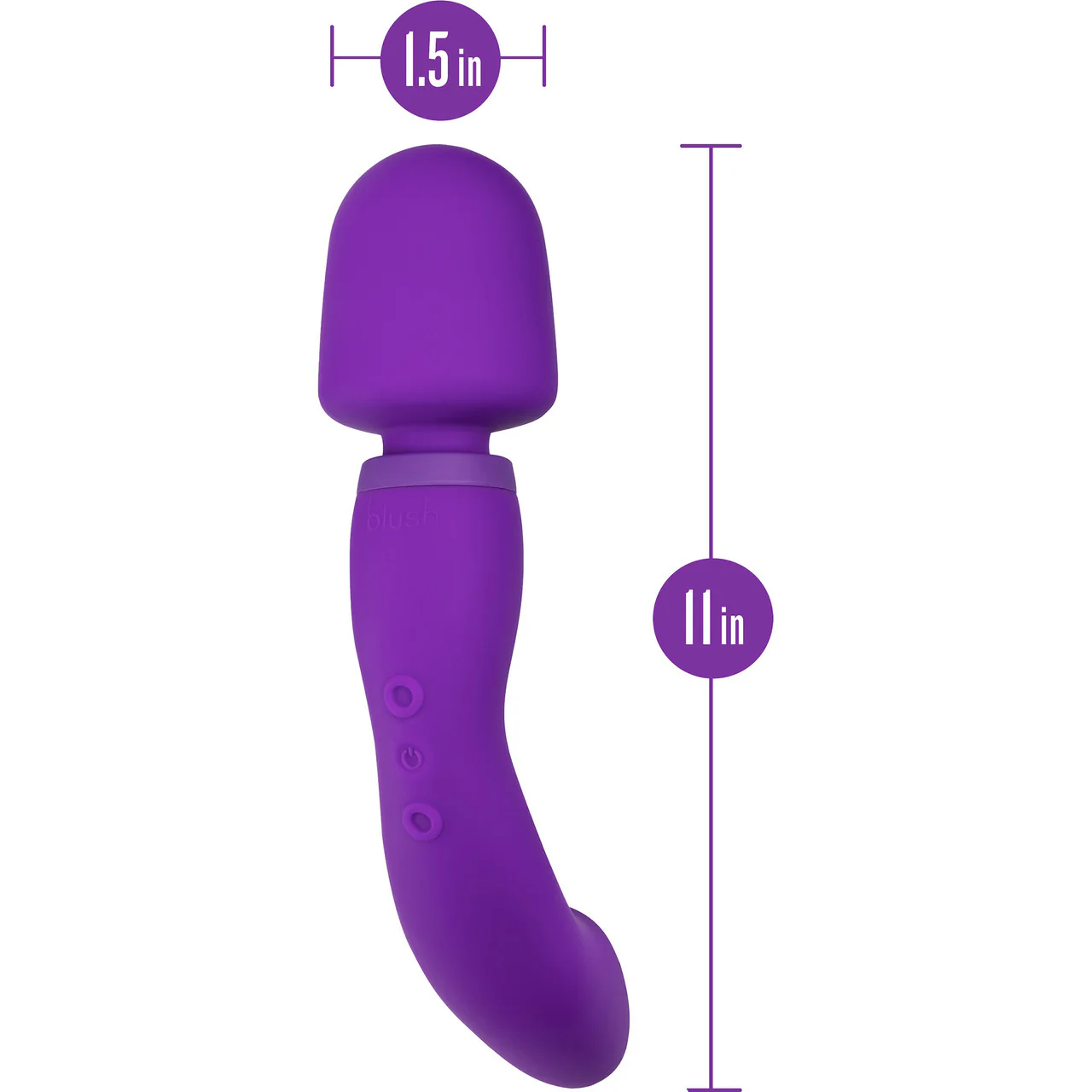Wellness Dual Sense Rechargeable Silicone Dual Use Wand Style By Blush - Purple - Image 5