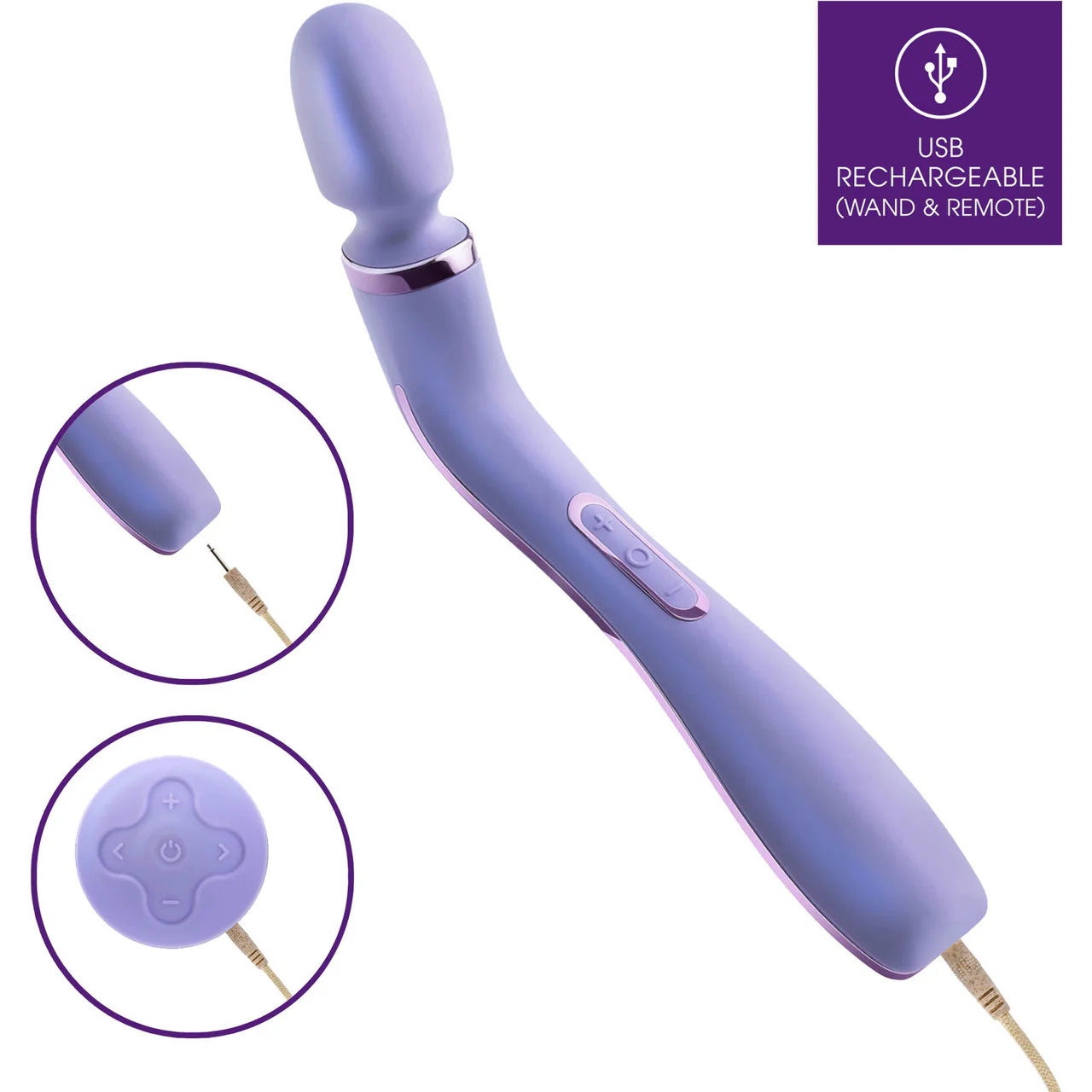 Wellness Eternal Wand Rechargeable Waterproof Silicone Vibrating Body Massager With Remote By Blush - Image 3