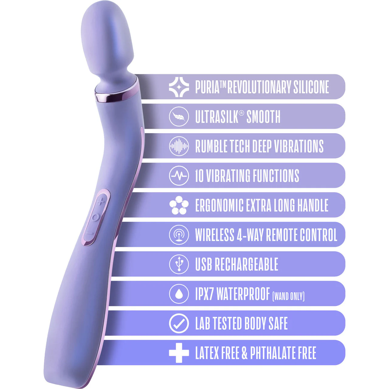 Wellness Eternal Wand Rechargeable Waterproof Silicone Vibrating Body Massager With Remote By Blush - Image 5