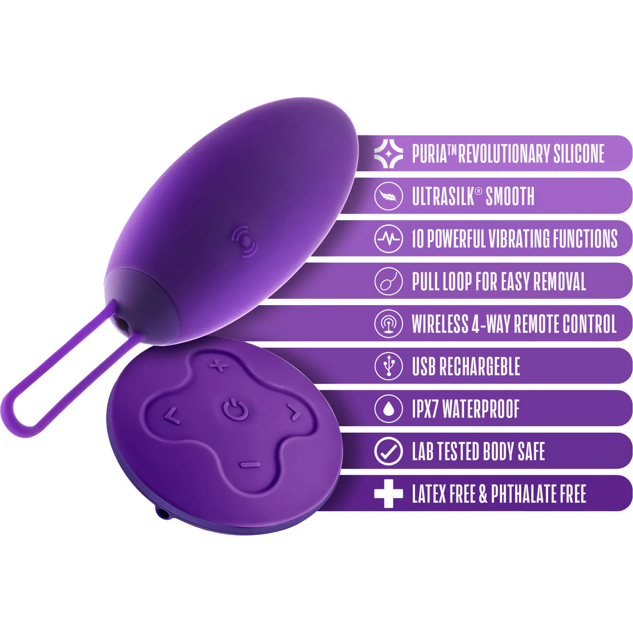 Wellness Imara Rechargeable Waterproof Silicone Vibrating Egg With Remote By Blush - Image 6