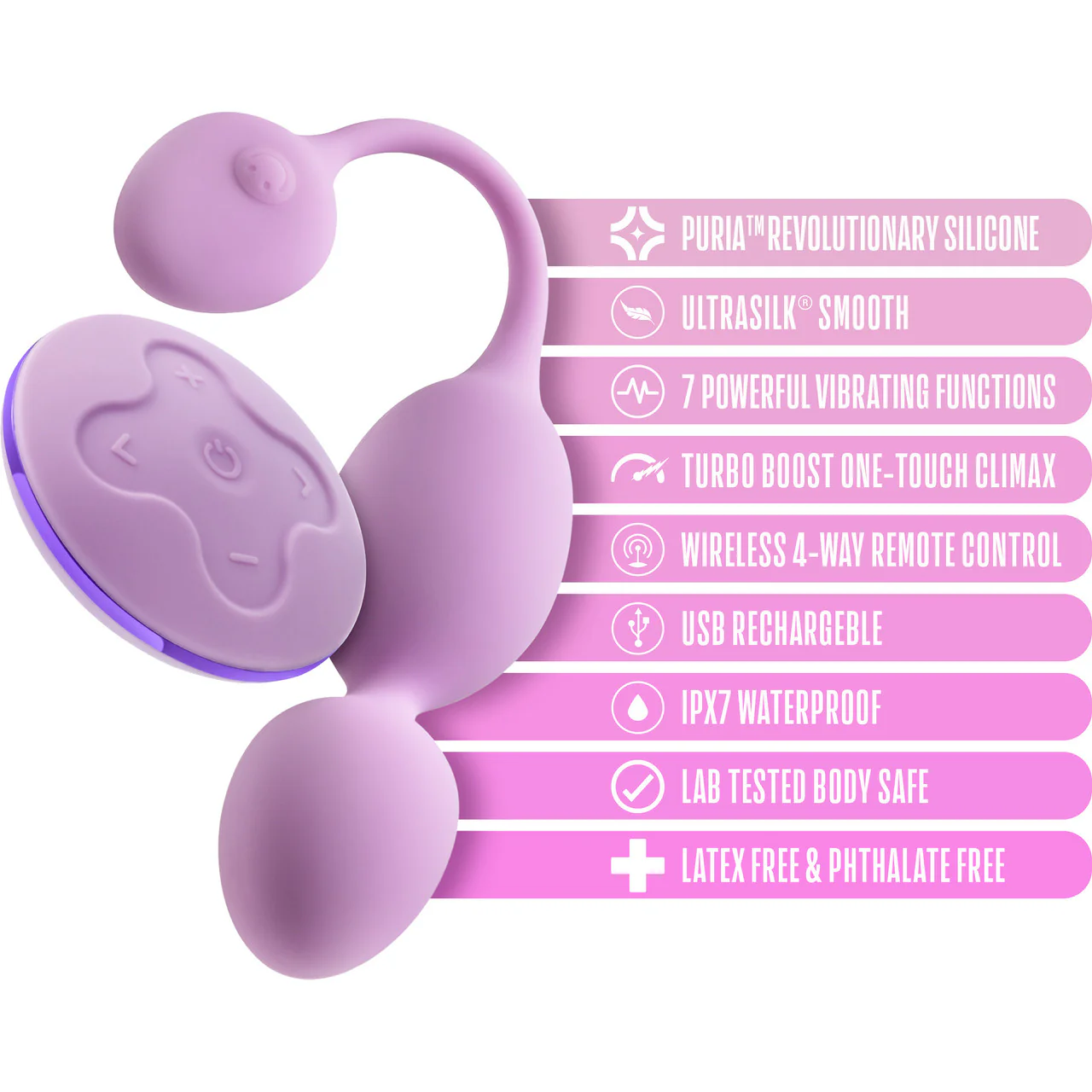 Wellness Raine Rechargeable Waterproof Silicone Vibrating Kegel Ball With Remote By Blush - Image 7