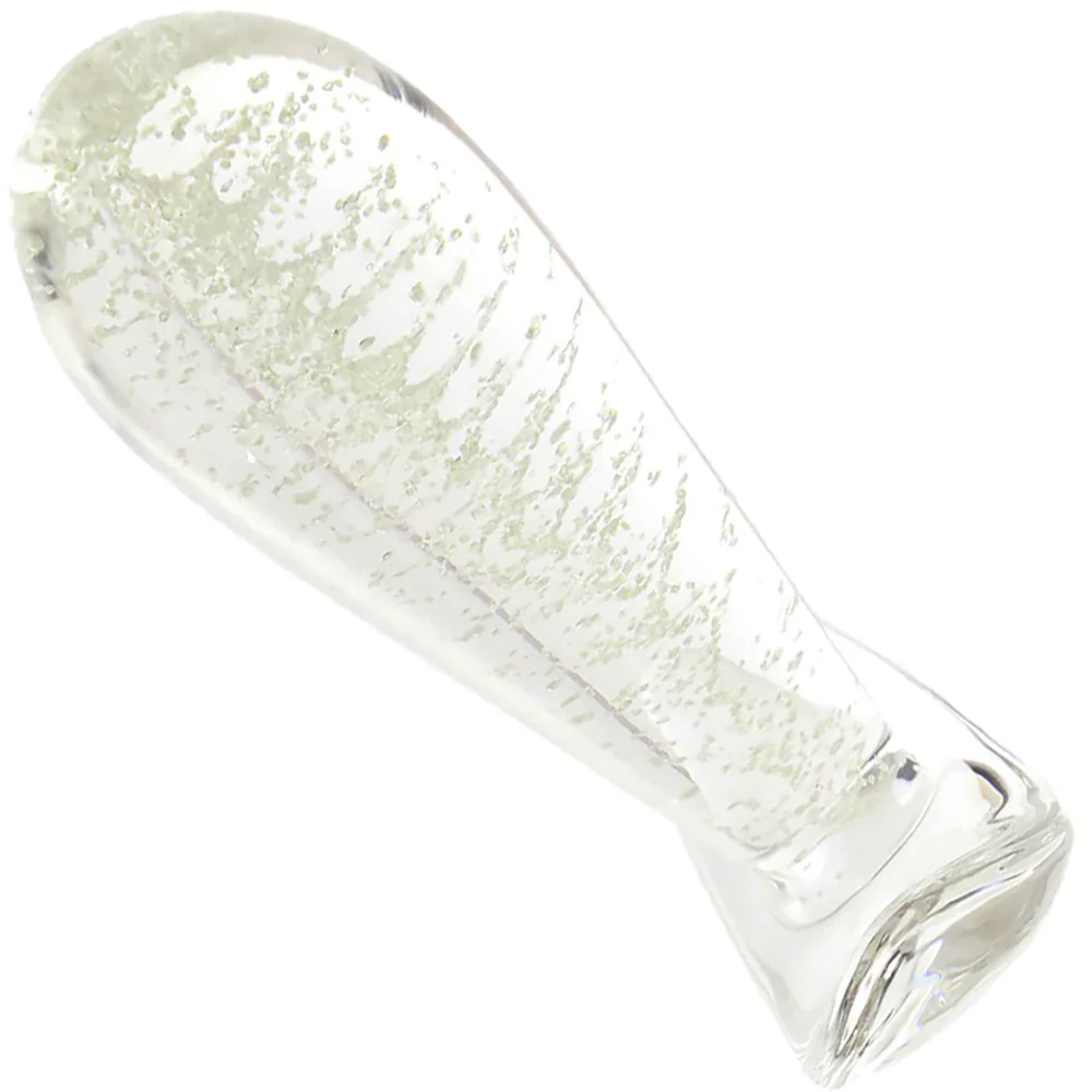 Whipsmart 3.5" Glow In The Dark Glass Butt Plug With Curved Base - Image 2