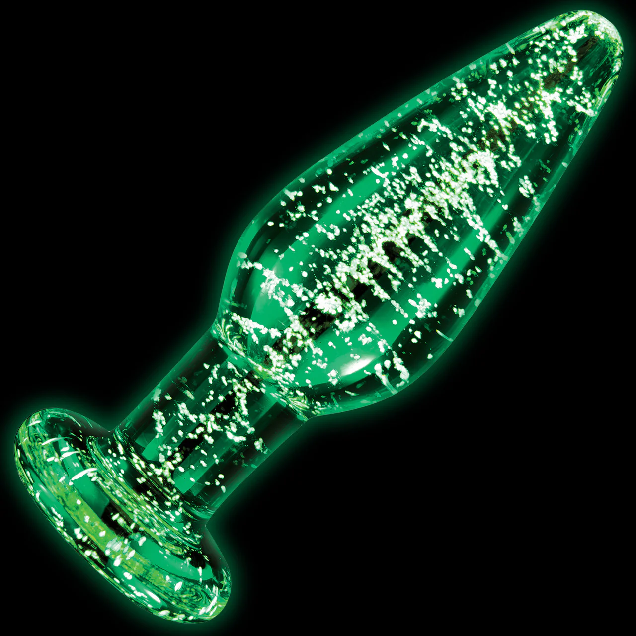 Whipsmart 3.5" Glow In The Dark Glass Butt Plug With Flat Base - Image 3