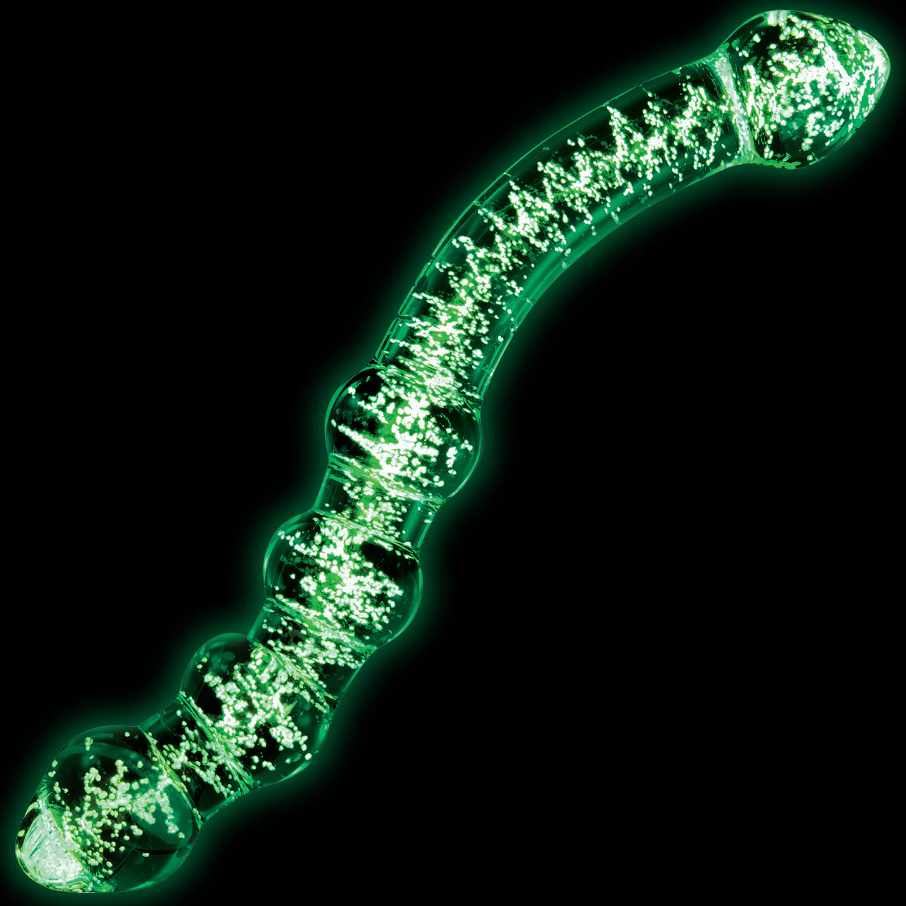 Whipsmart 6.5" Glow In The Dark Dual Ended Beaded Glass Dildo - Image 3