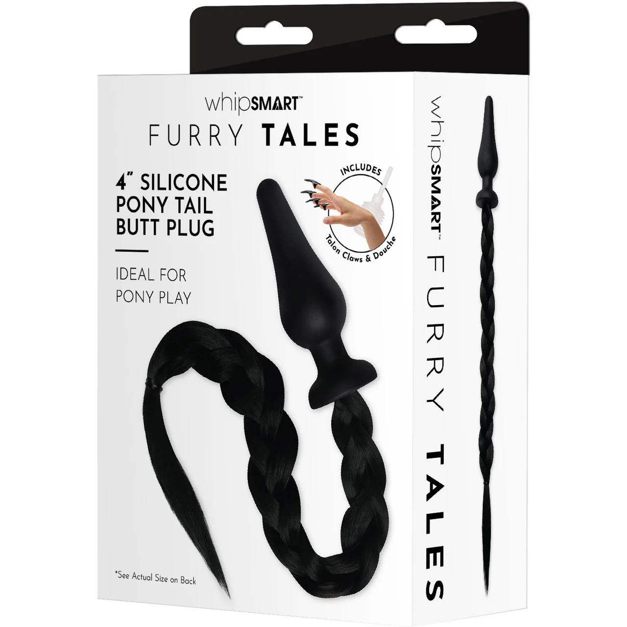Whipsmart Furry Tales 4" Silicone Pony Tail Butt Plug - Black - Image 4