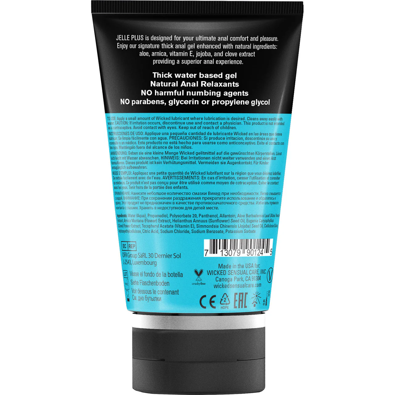 Wicked Jelle Plus Anal Personal Lubricant With Relaxants 4 fl oz - Image 2