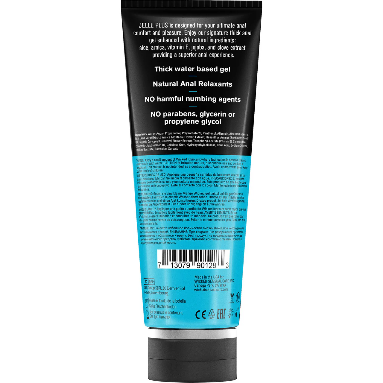 Wicked Jelle Plus Anal Personal Lubricant With Relaxants 8 fl oz - Image 2