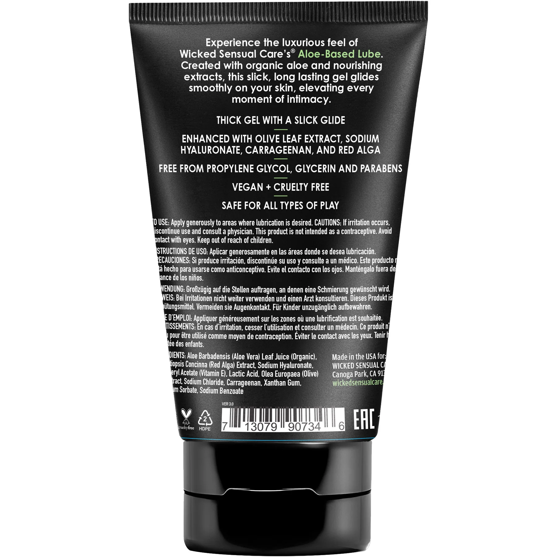 Wicked Sensual Organic Aloe-Based Intimate Lubricant 4 oz - Image 2