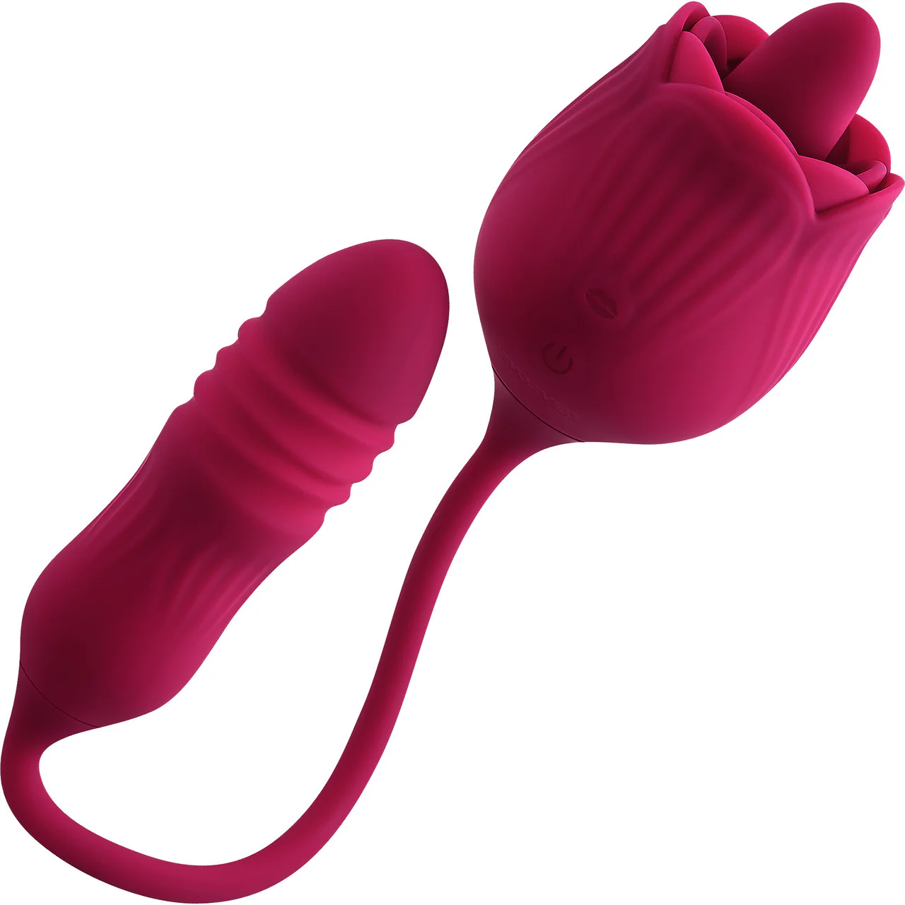Wild Rose Rechargeable Silicone Dual Clitoral Stimulator By Evolved Novelties - Red