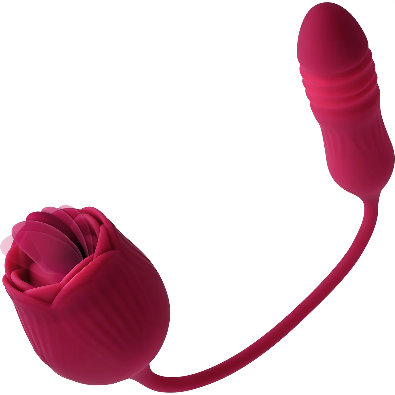 Wild Rose Rechargeable Silicone Dual Clitoral Stimulator By Evolved Novelties - Red - Image 3