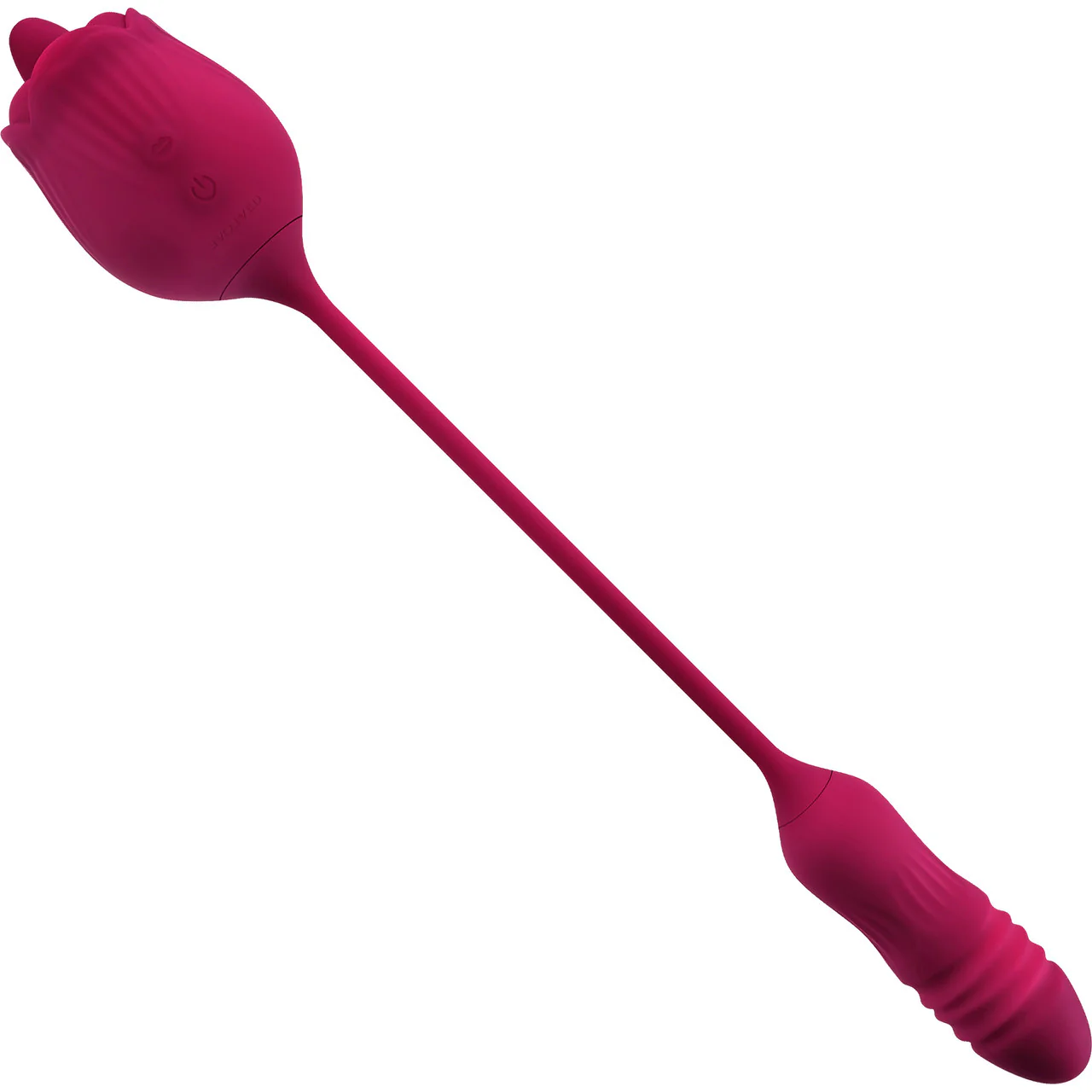 Wild Rose Rechargeable Silicone Dual Clitoral Stimulator By Evolved Novelties - Red - Image 4