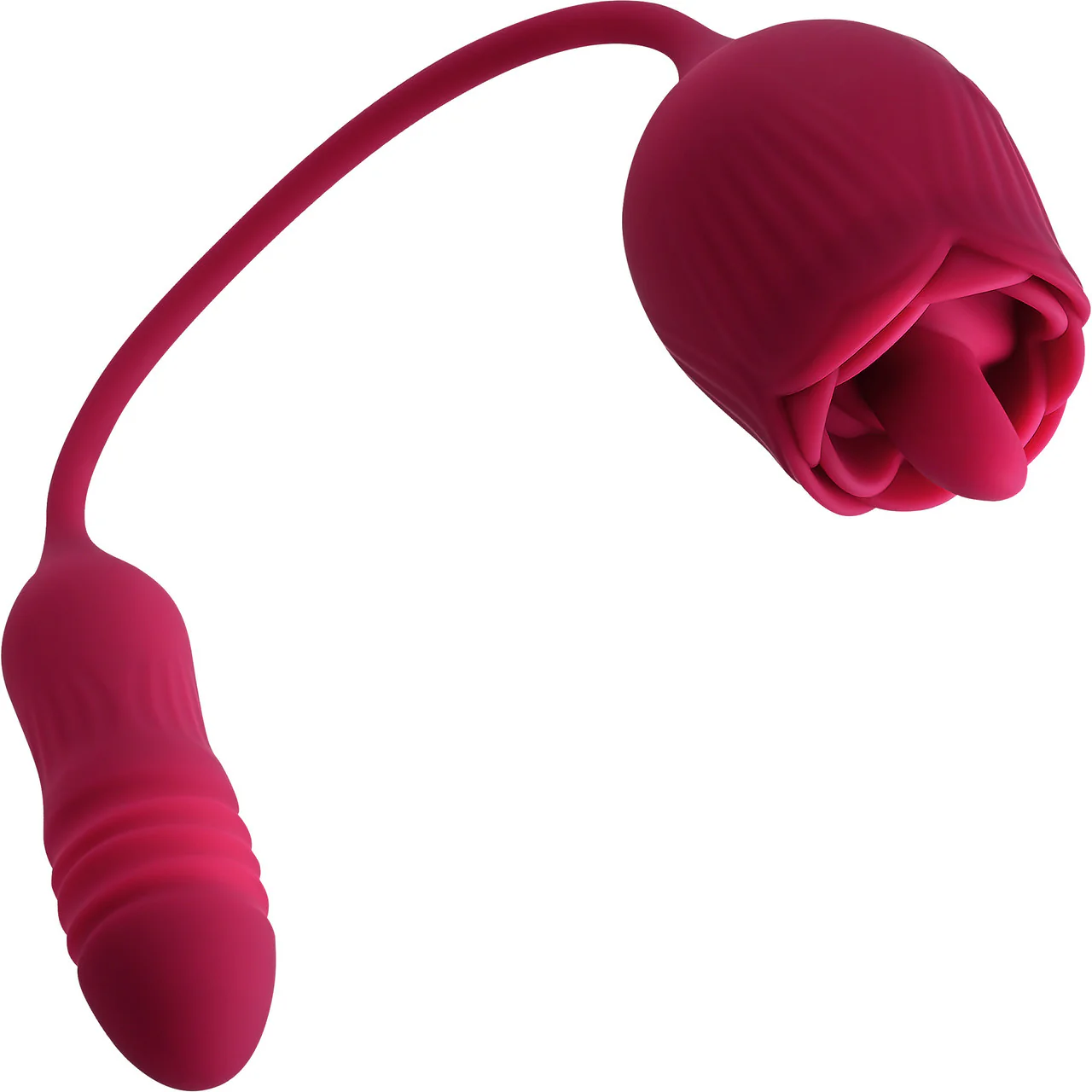 Wild Rose Rechargeable Silicone Dual Clitoral Stimulator By Evolved Novelties - Red - Image 6