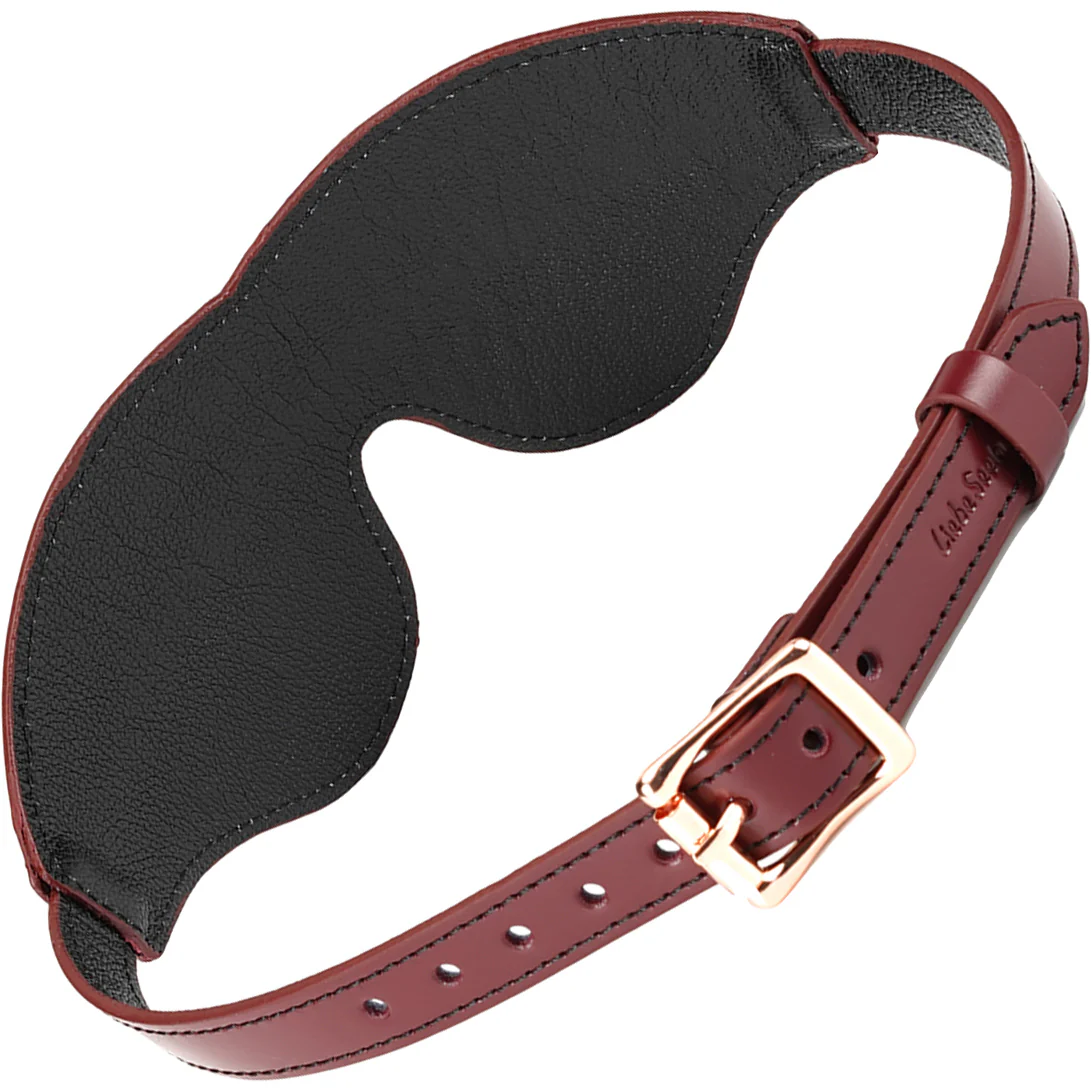 Wine Red Leather Blindfold With Rose Gold Buckle By Liebe Seele - Image 3