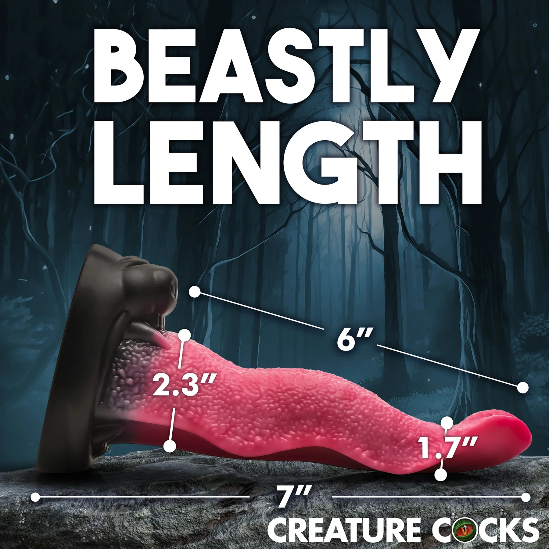 Wolf's Lick Wolf Maw 7" Silicone Fantasy Dildo By Creature Cocks - Image 10