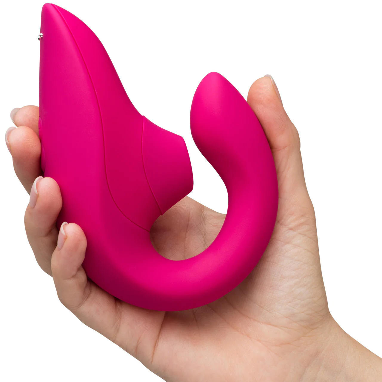 Womanizer Blend Dual Stimulation Vibrator Featuring Pleasure Air Technology - Vibrant Pink - Image 4