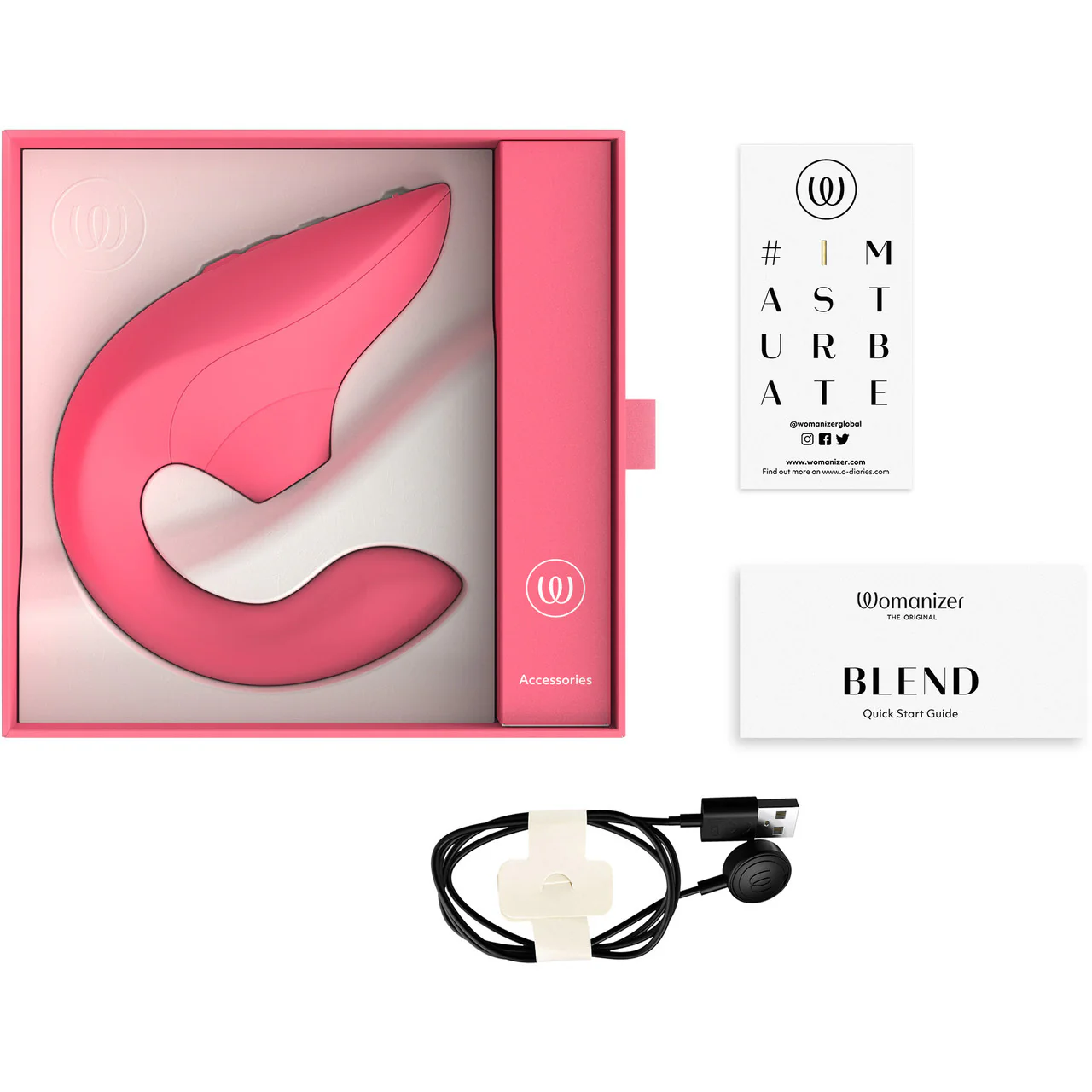 Womanizer Blend Dual Stimulation Vibrator Featuring Pleasure Air Technology - Vibrant Rose - Image 13