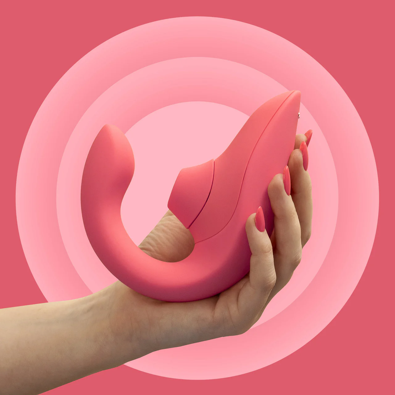 Womanizer Blend Dual Stimulation Vibrator Featuring Pleasure Air Technology - Vibrant Rose - Image 5