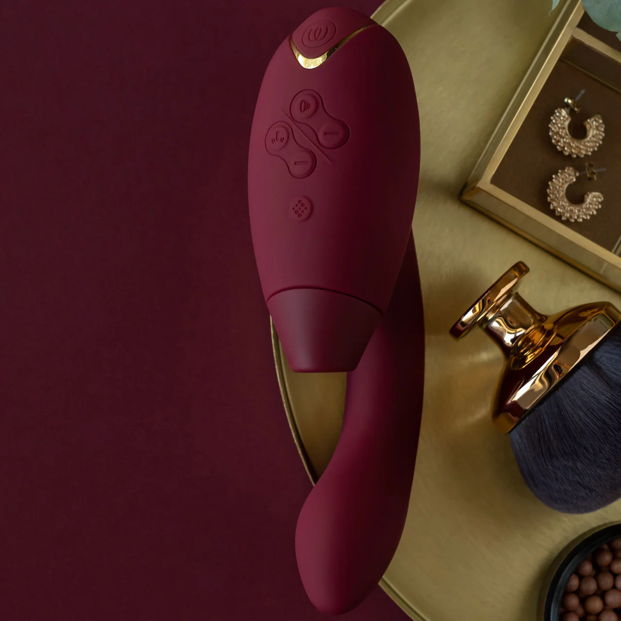 Womanizer DUO 2 Silicone Pleasure Air Clitoral & G-Spot Stimulator - Bordeaux - Image 15