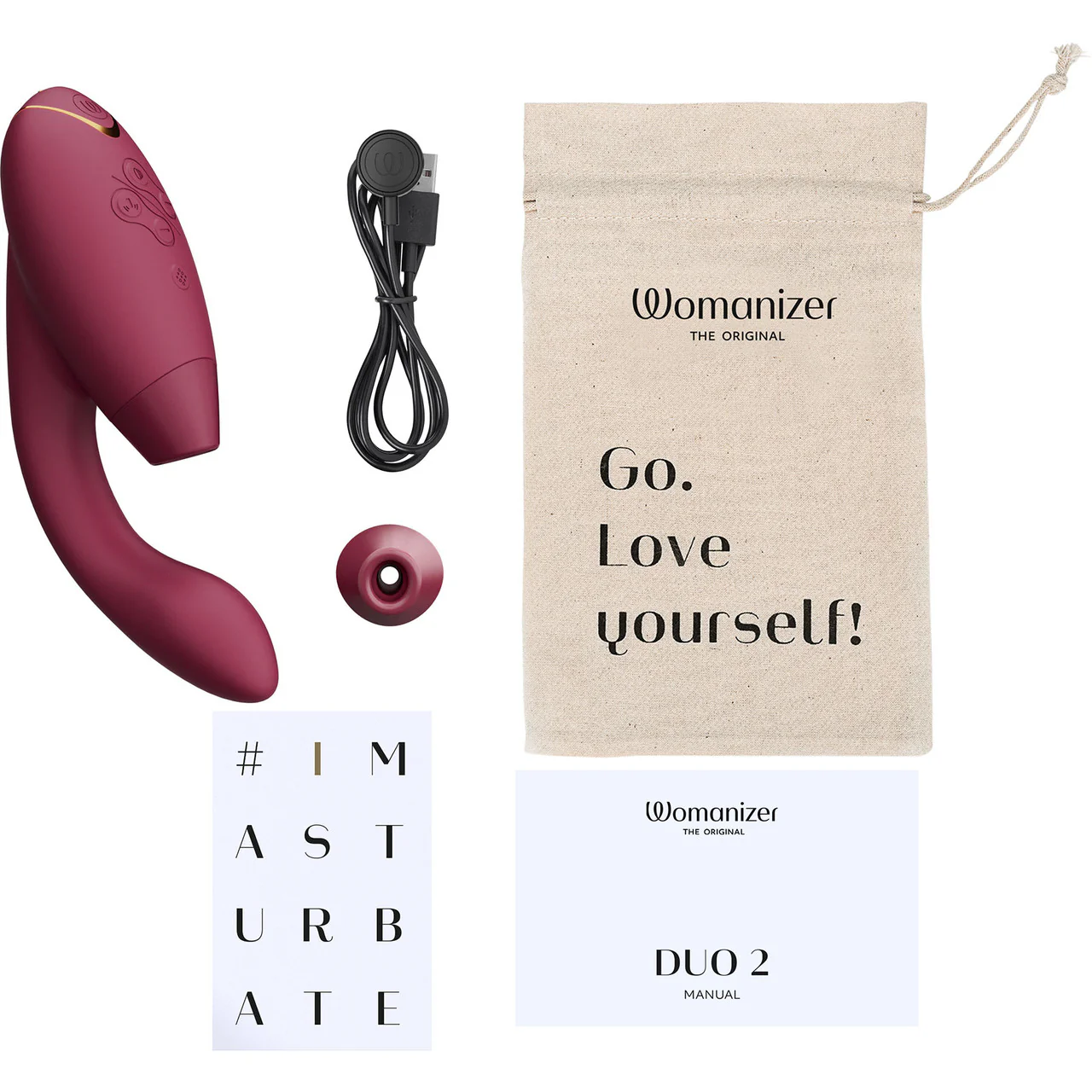 Womanizer DUO 2 Silicone Pleasure Air Clitoral & G-Spot Stimulator - Bordeaux - Image 16