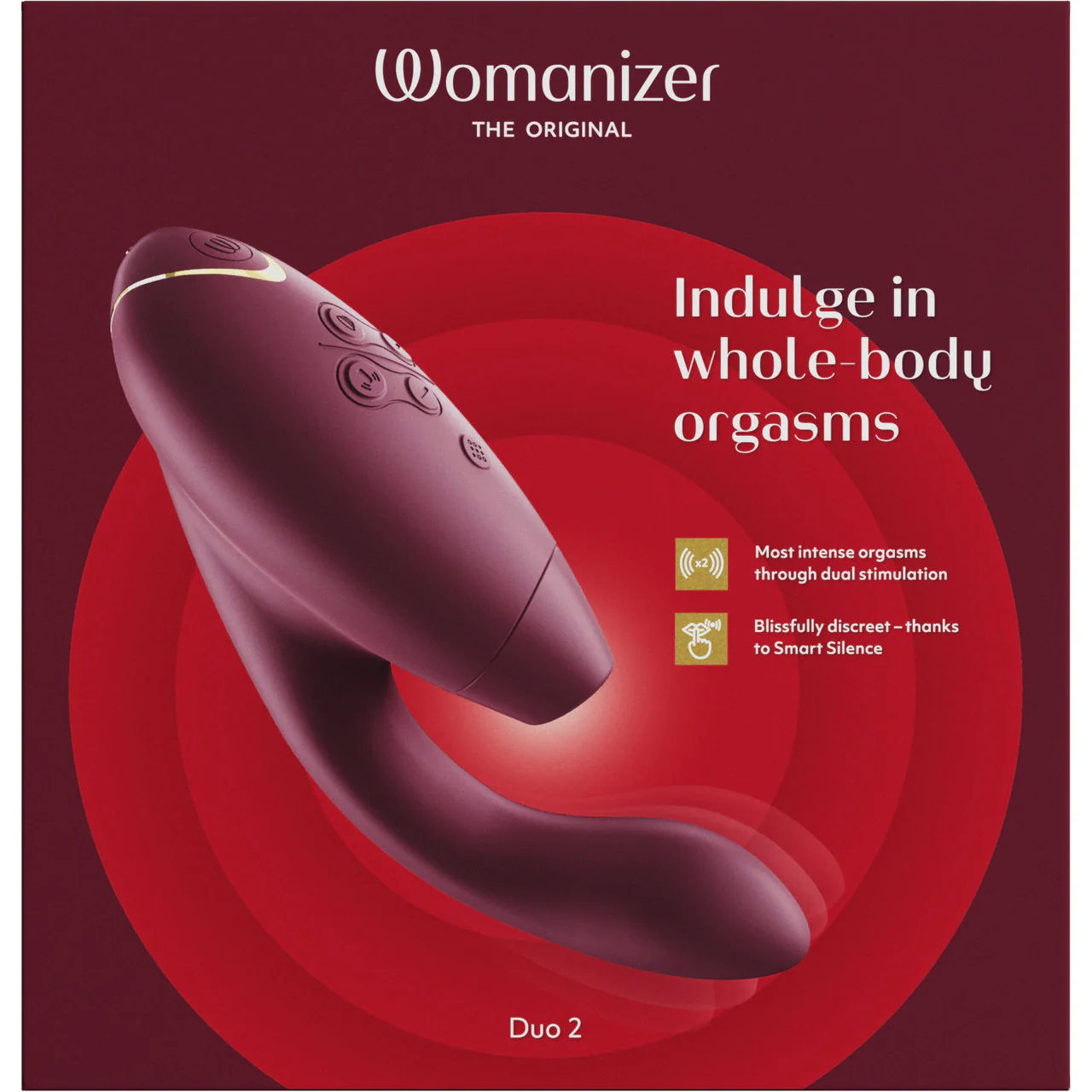Womanizer DUO 2 Silicone Pleasure Air Clitoral & G-Spot Stimulator - Bordeaux - Image 18
