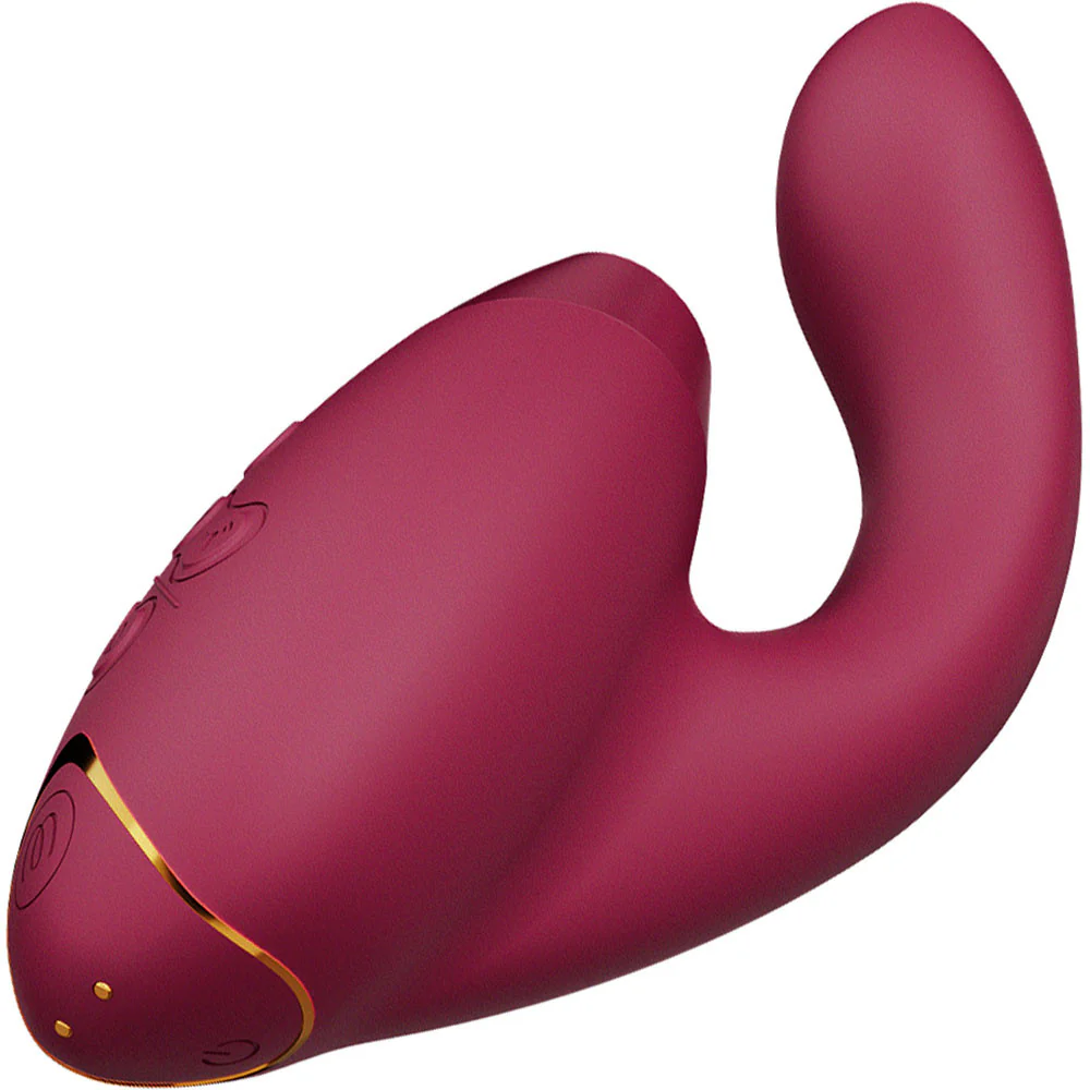 Womanizer DUO 2 Silicone Pleasure Air Clitoral & G-Spot Stimulator - Bordeaux - Image 3