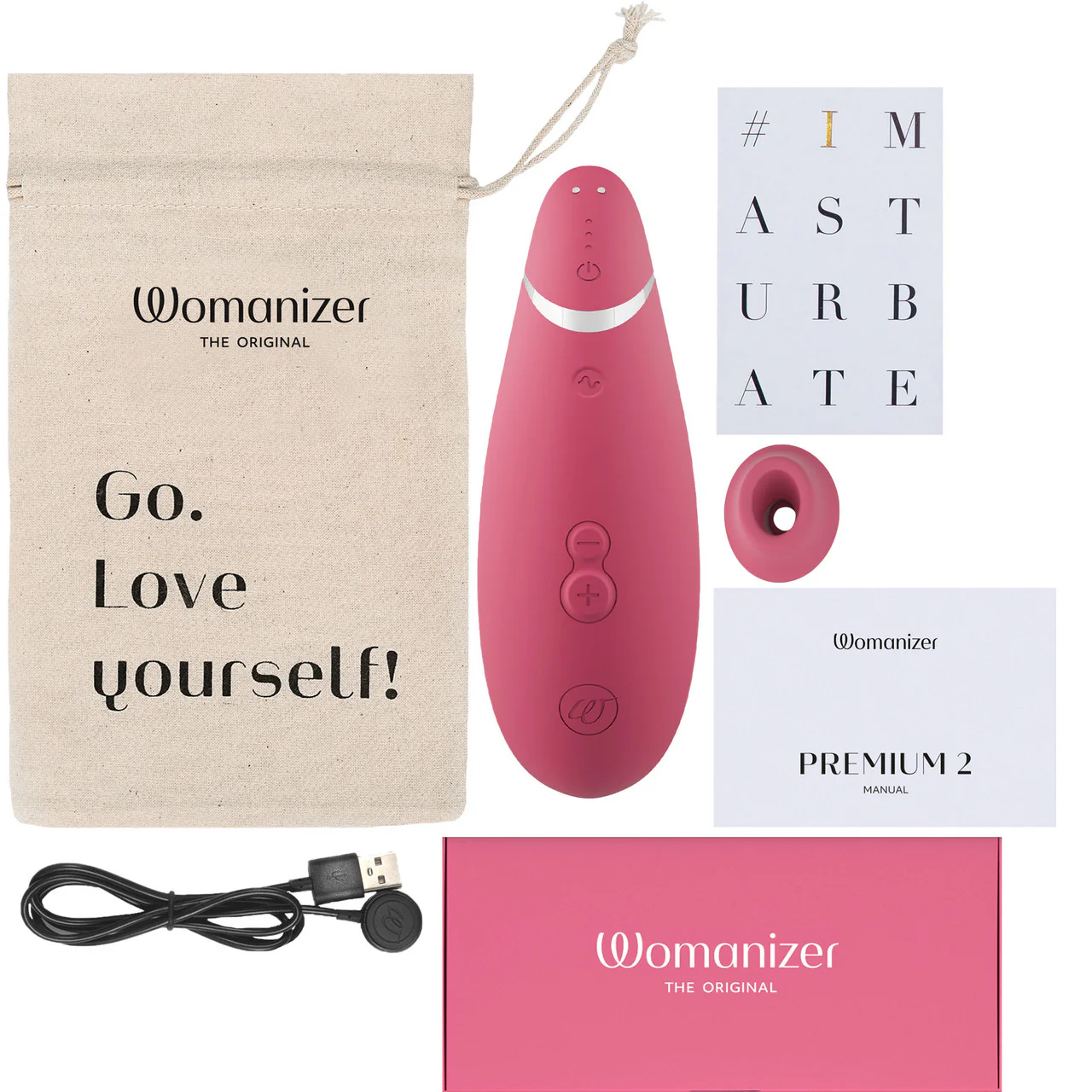Womanizer Premium 2 Pleasure Air Clitoral Stimulator - Raspberry - Image 10