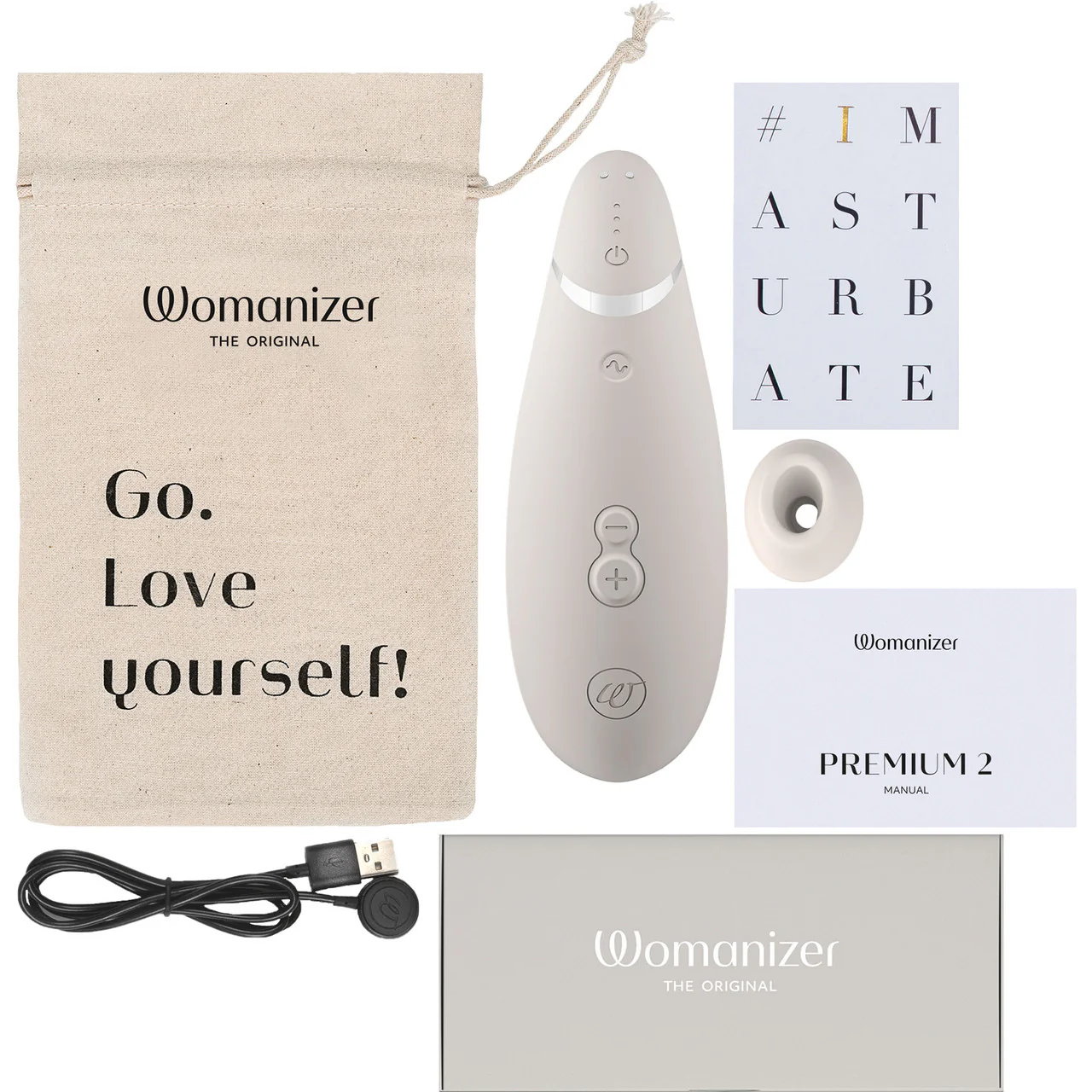 Womanizer Premium 2 Pleasure Air Clitoral Stimulator - Warm Grey - Image 10