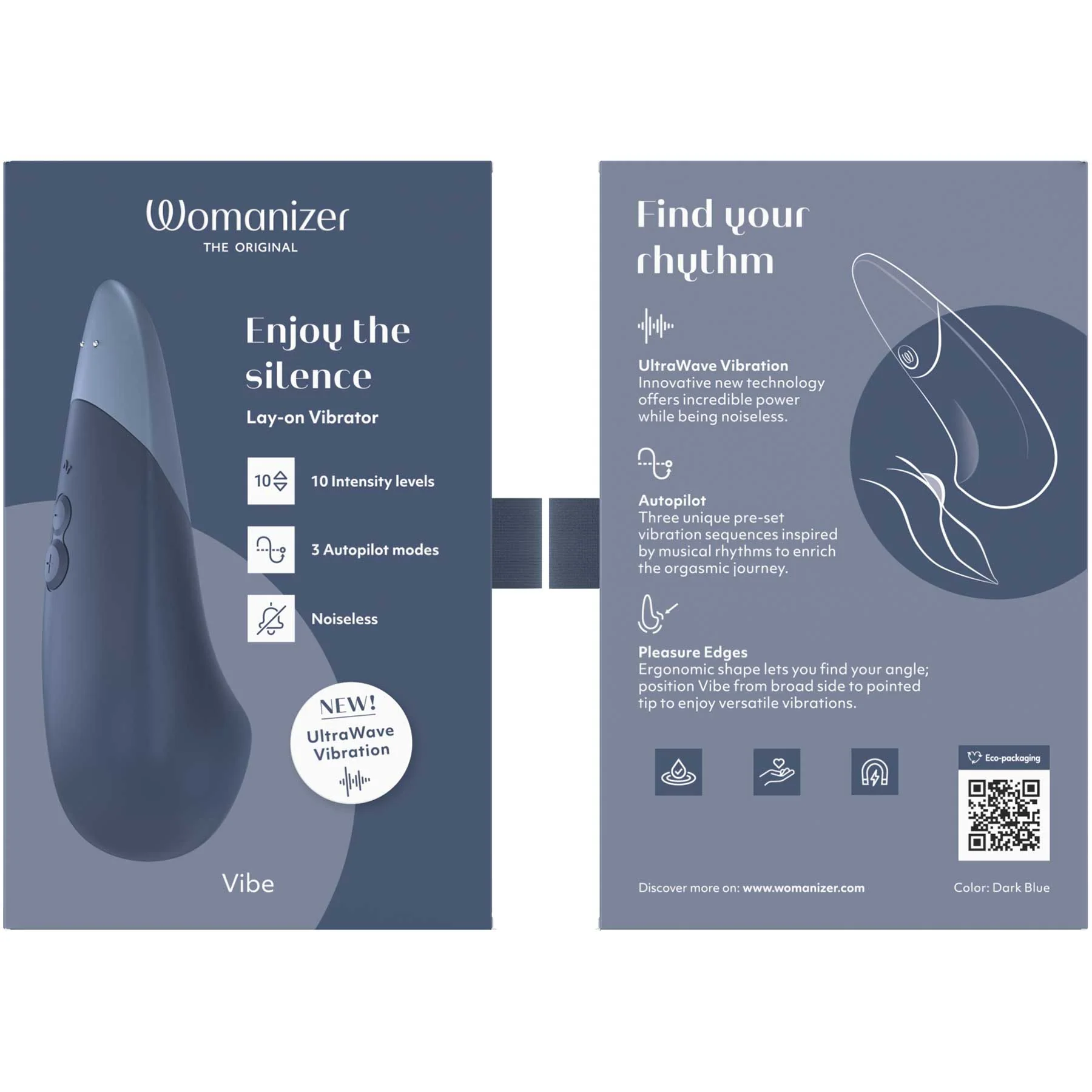 Womanizer Vibe Ultra Quiet Rumbly Silicone Lay-On Vibrator - Image 17