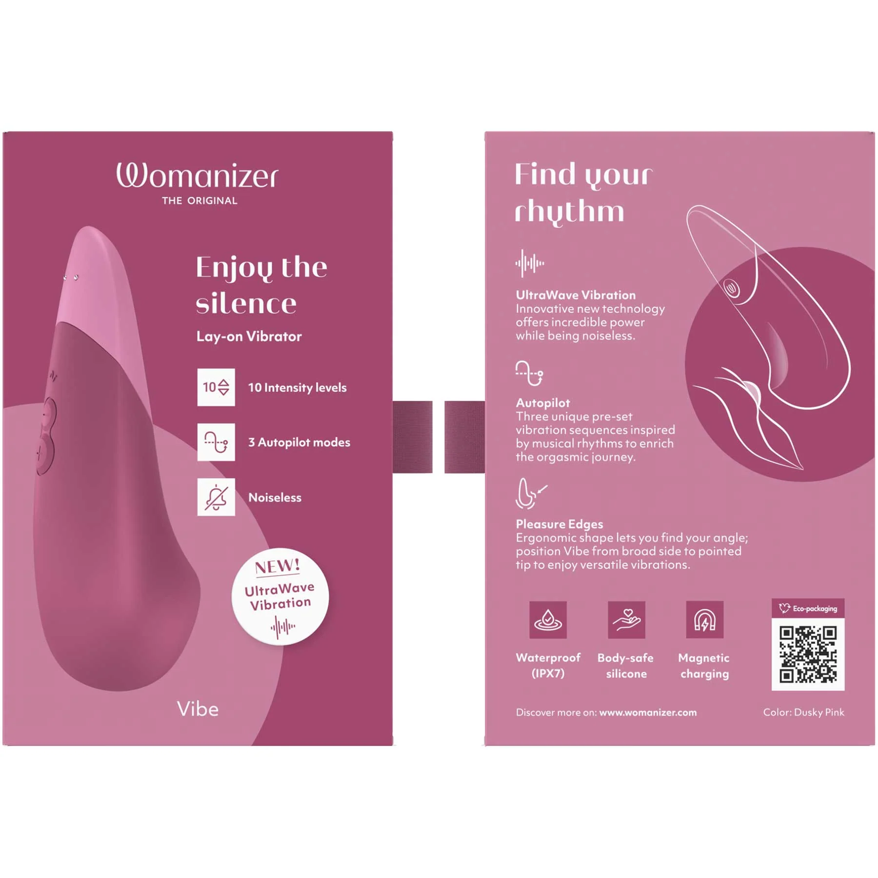 Womanizer Vibe Ultra Quiet Rumbly Silicone Lay-On Vibrator - Image 8