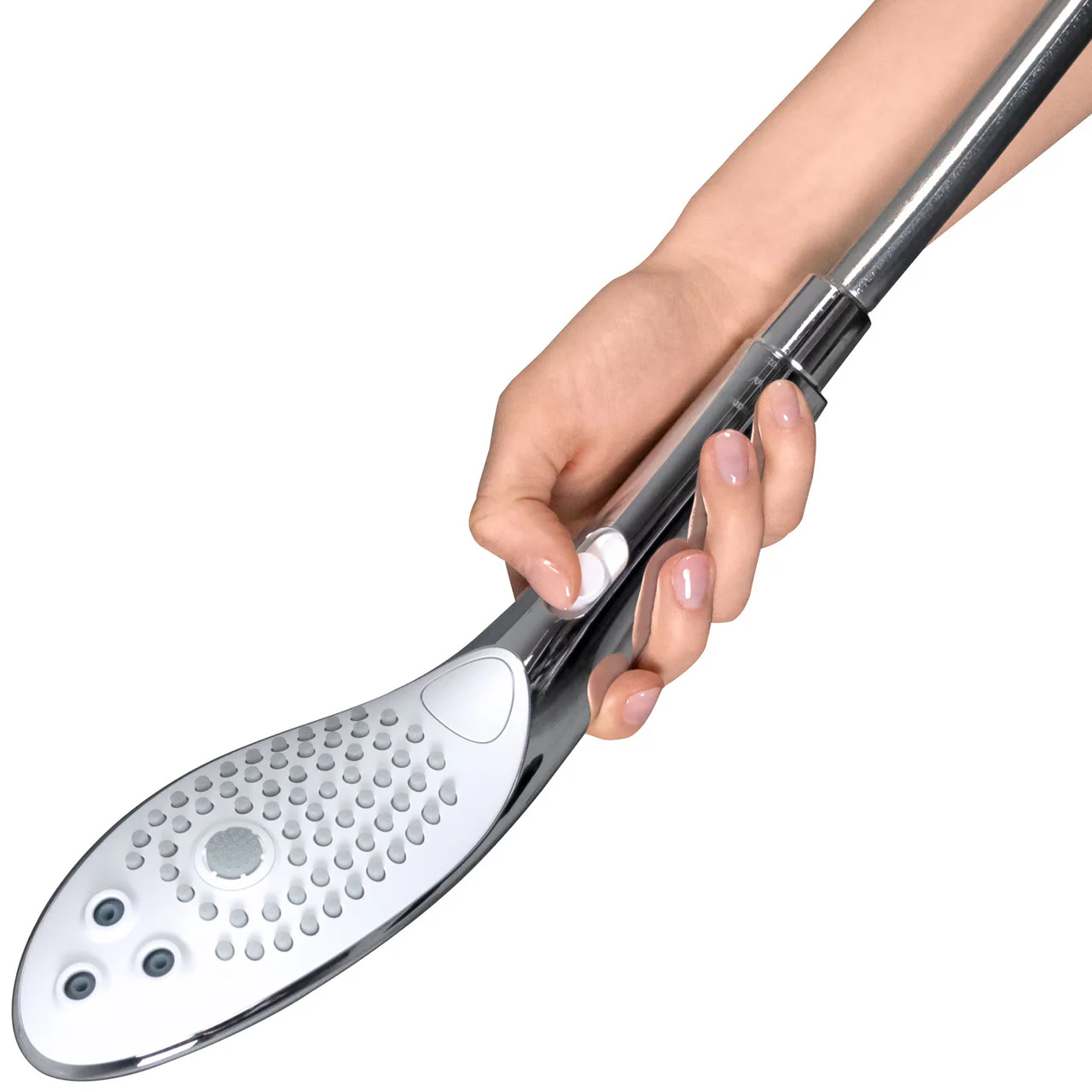 Womanizer Wave Shower Head & Water Massage Clitoral Stimulator - Chrome - Image 6