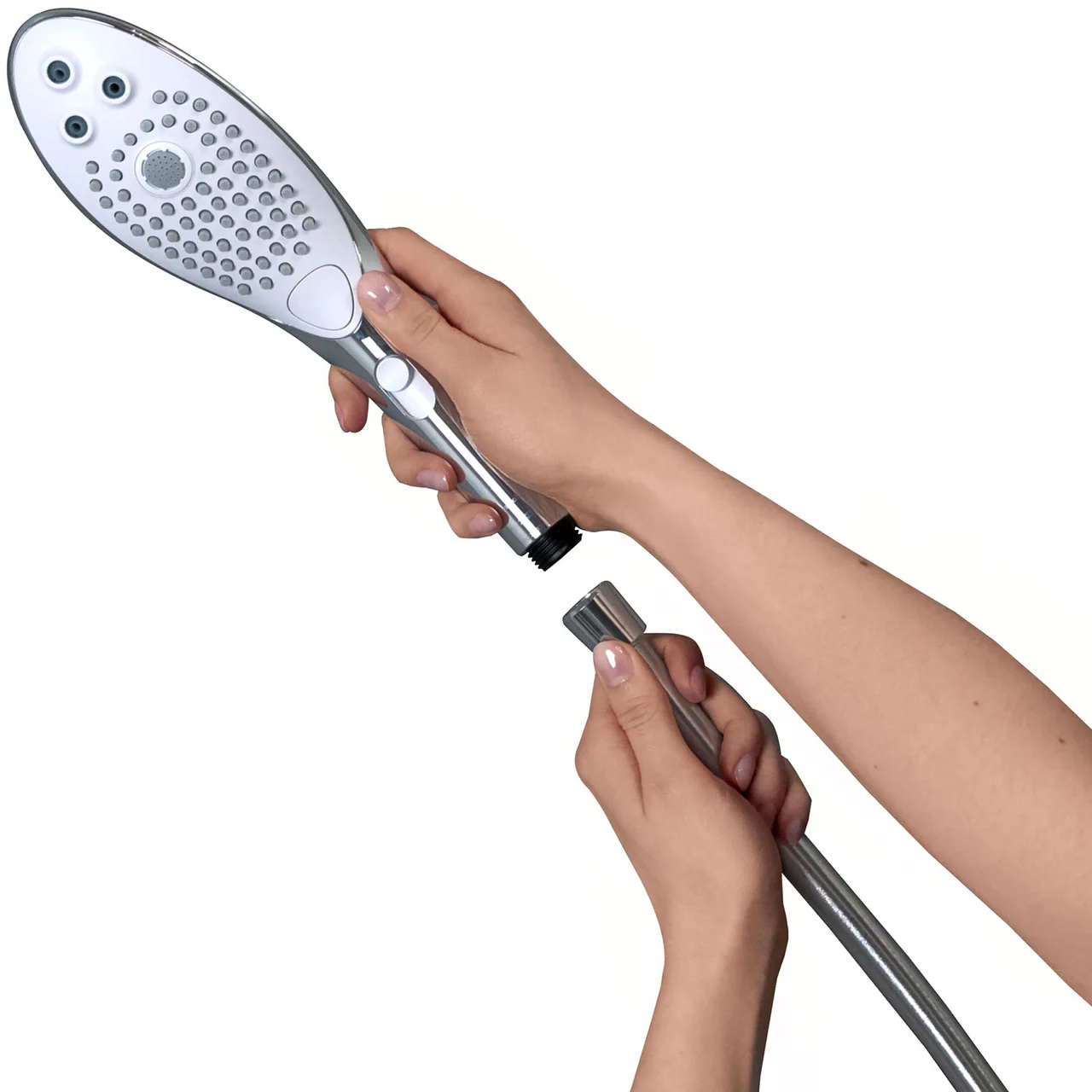 Womanizer Wave Shower Head & Water Massage Clitoral Stimulator - Chrome - Image 7