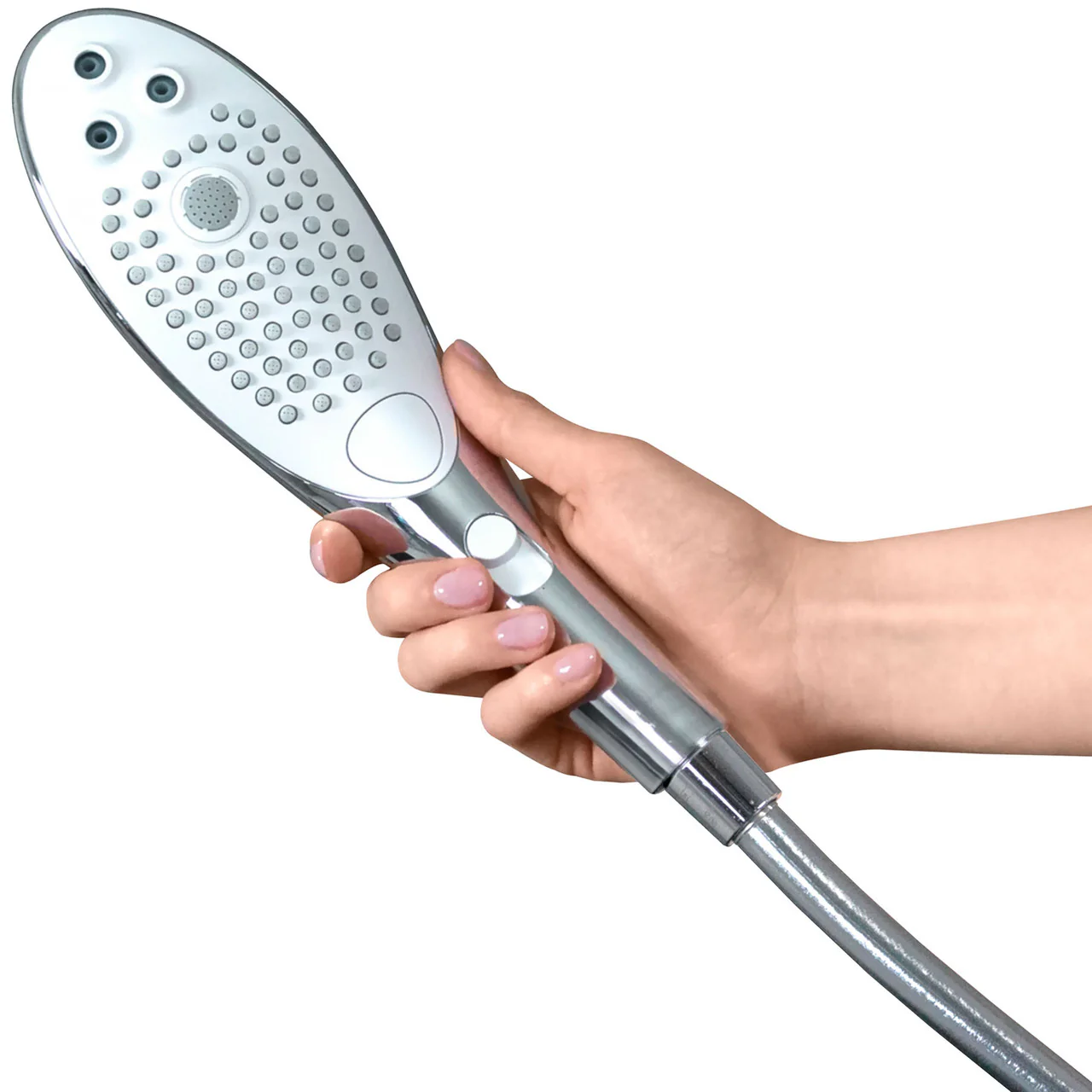 Womanizer Wave Shower Head & Water Massage Clitoral Stimulator - Chrome - Image 9