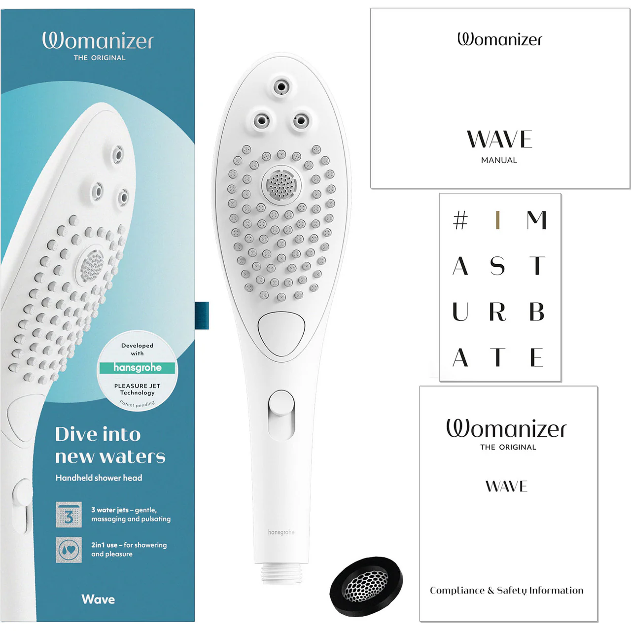 Womanizer Wave Shower Head & Water Massage Clitoral Stimulator - White - Image 10