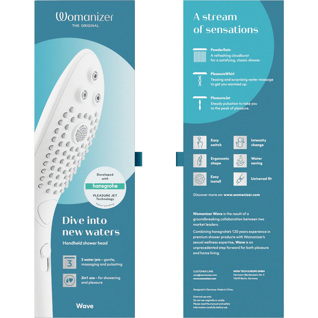 Womanizer Wave Shower Head & Water Massage Clitoral Stimulator - White - Image 21